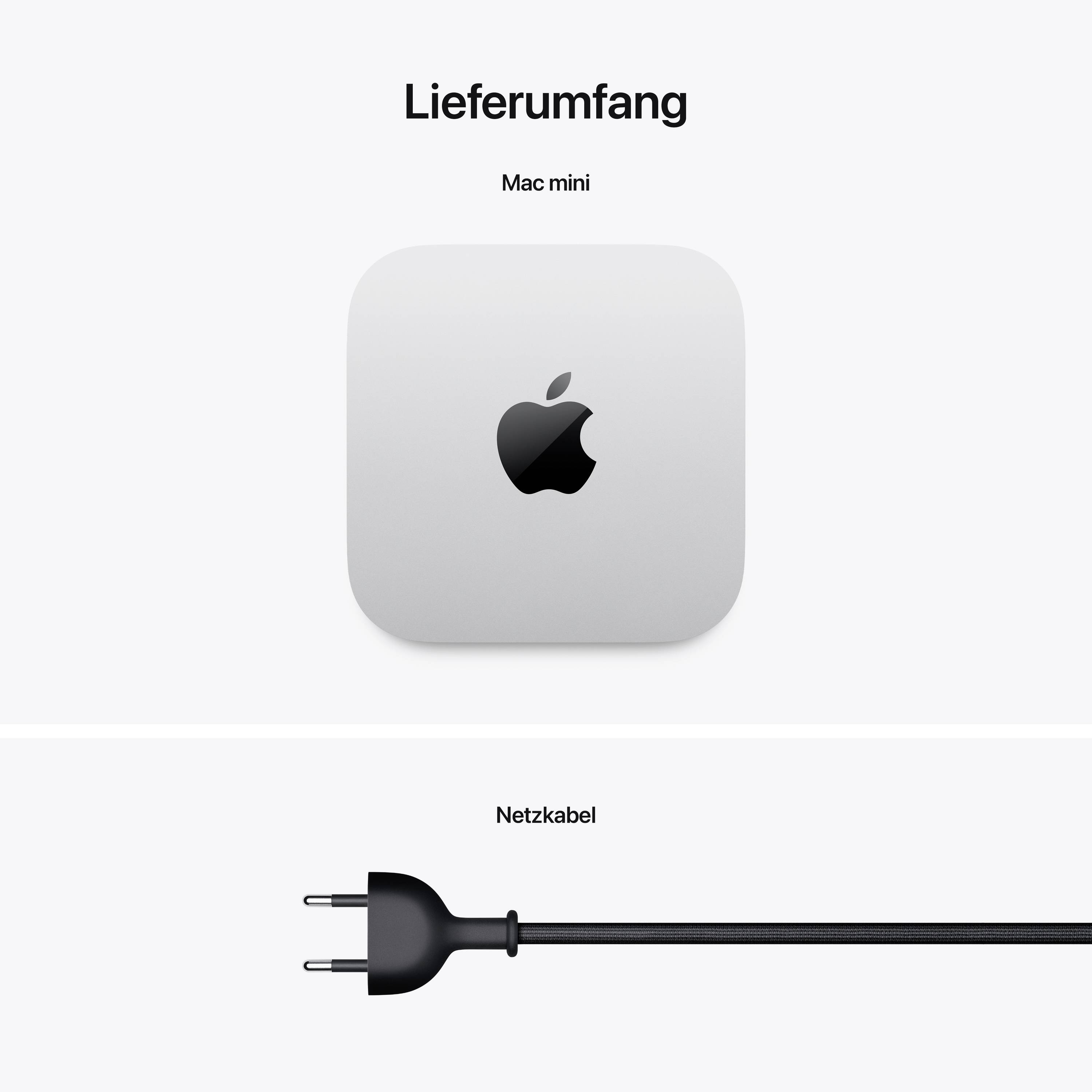 La livraison comprend un Mac Mini et un câble d'alimentation.