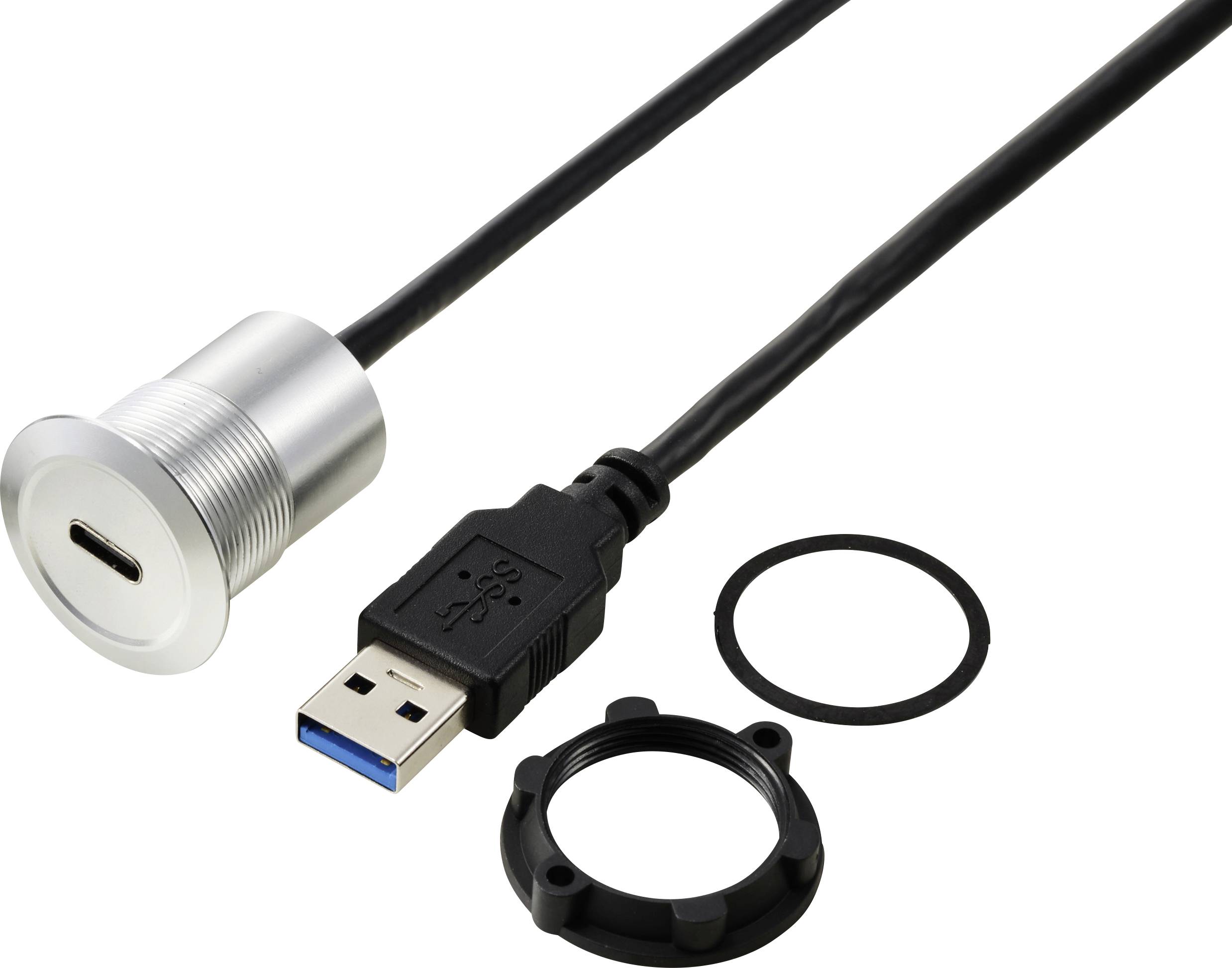 USB 3.1-C ® femelle/USB 3.0 A mâle 1 m câble argent TC-13376308 TRU COMPONENTS Contenu: 1 pc(s)
