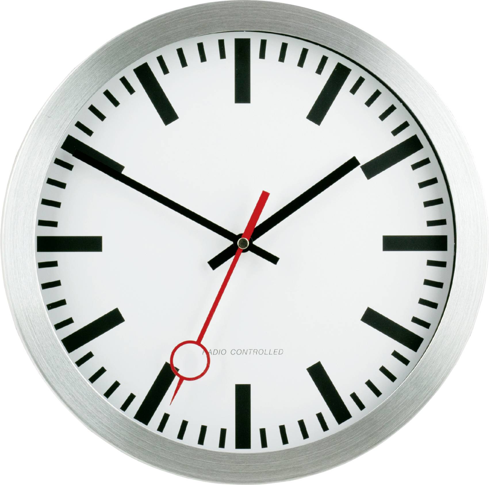 Horloge murale EUROTIME 59002-07 radiopiloté(e) 30 cm argent