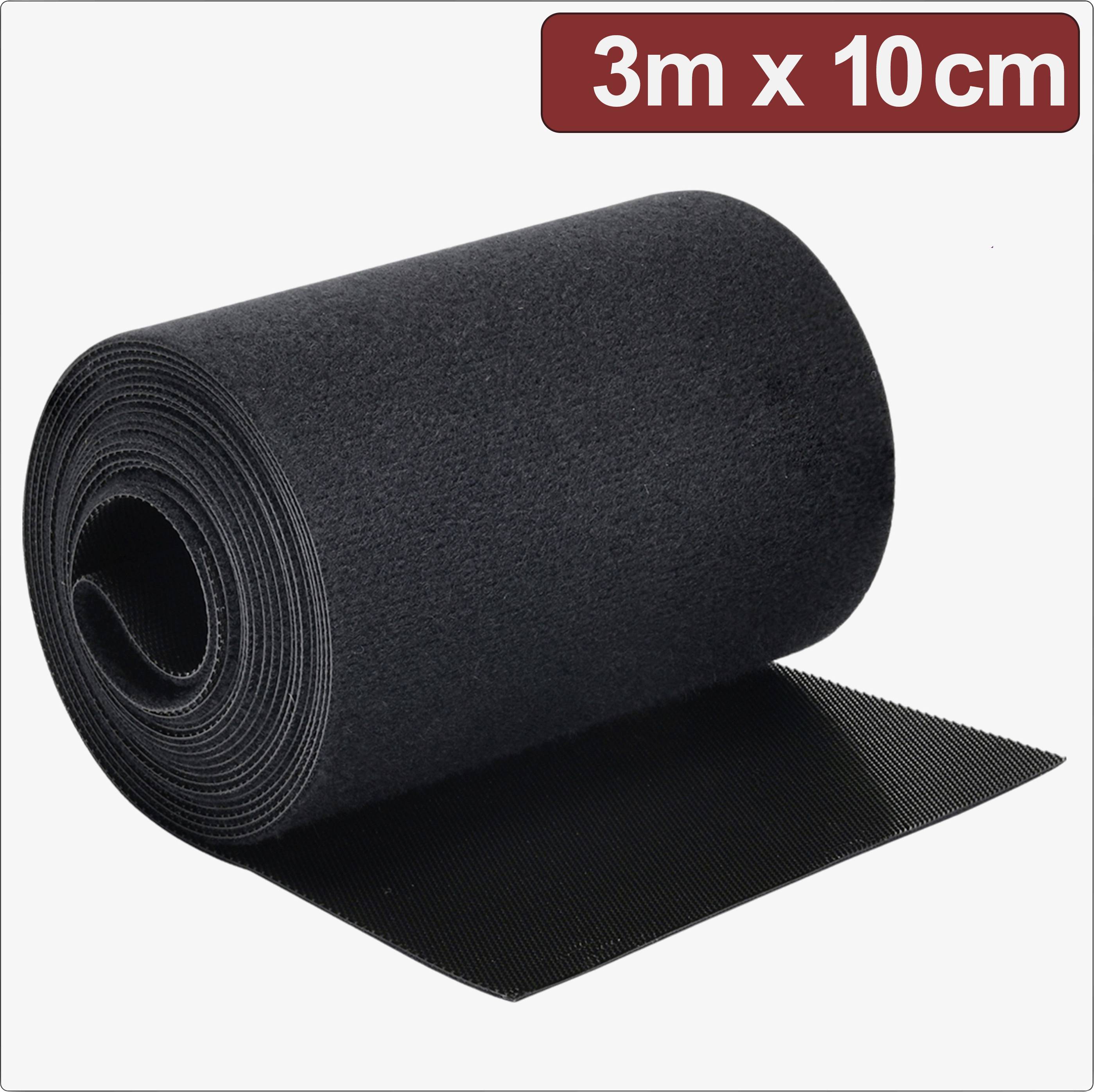 Quadrios 24CA312 Bande auto-agrippante pour grouper partie velours et partie agrippante (L x l) 3 m x 10 cm noir 3 m