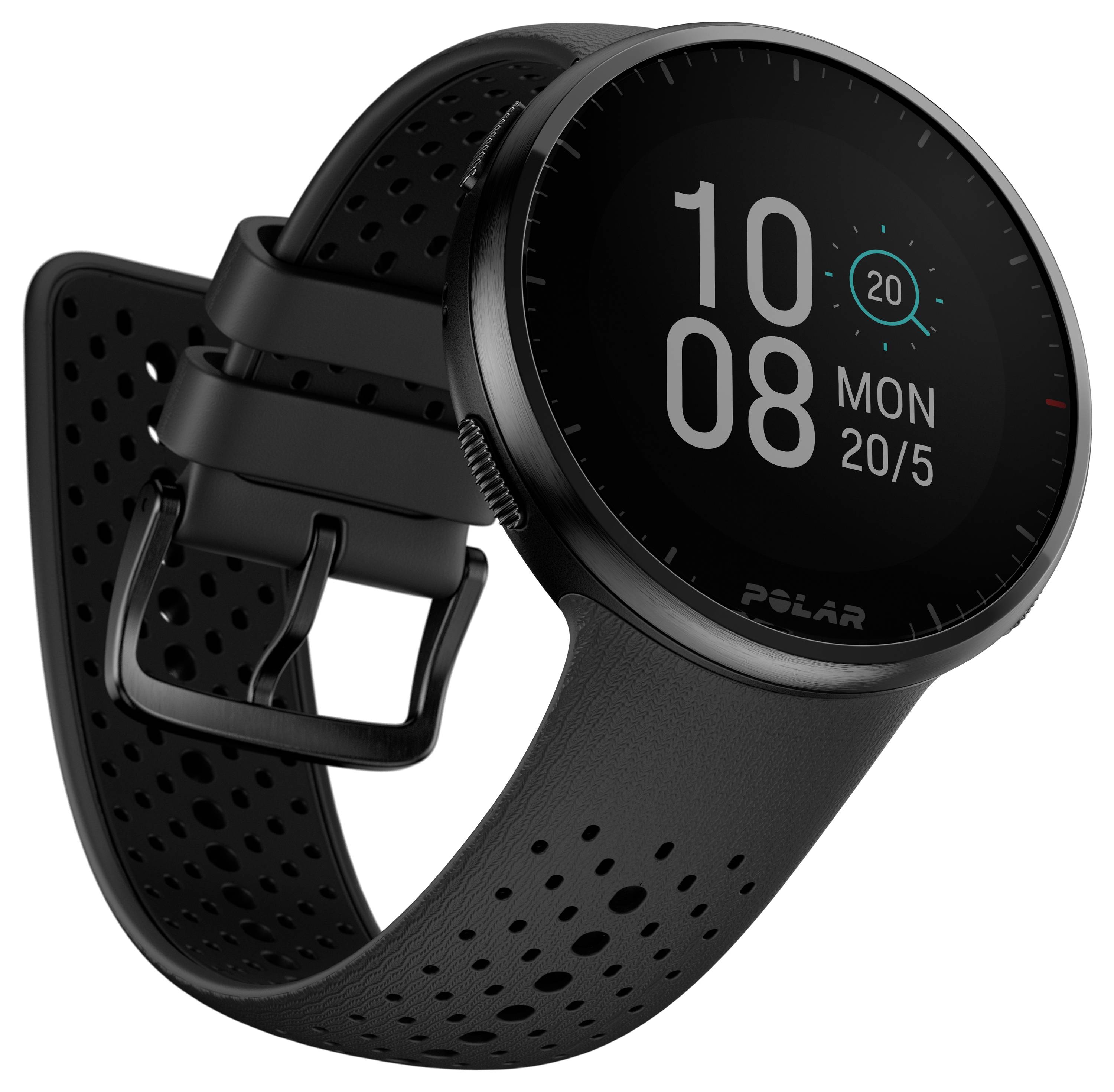 Polar PACER PRO HR Montre cardio GPS avec ceinture pectorale carbone, gris