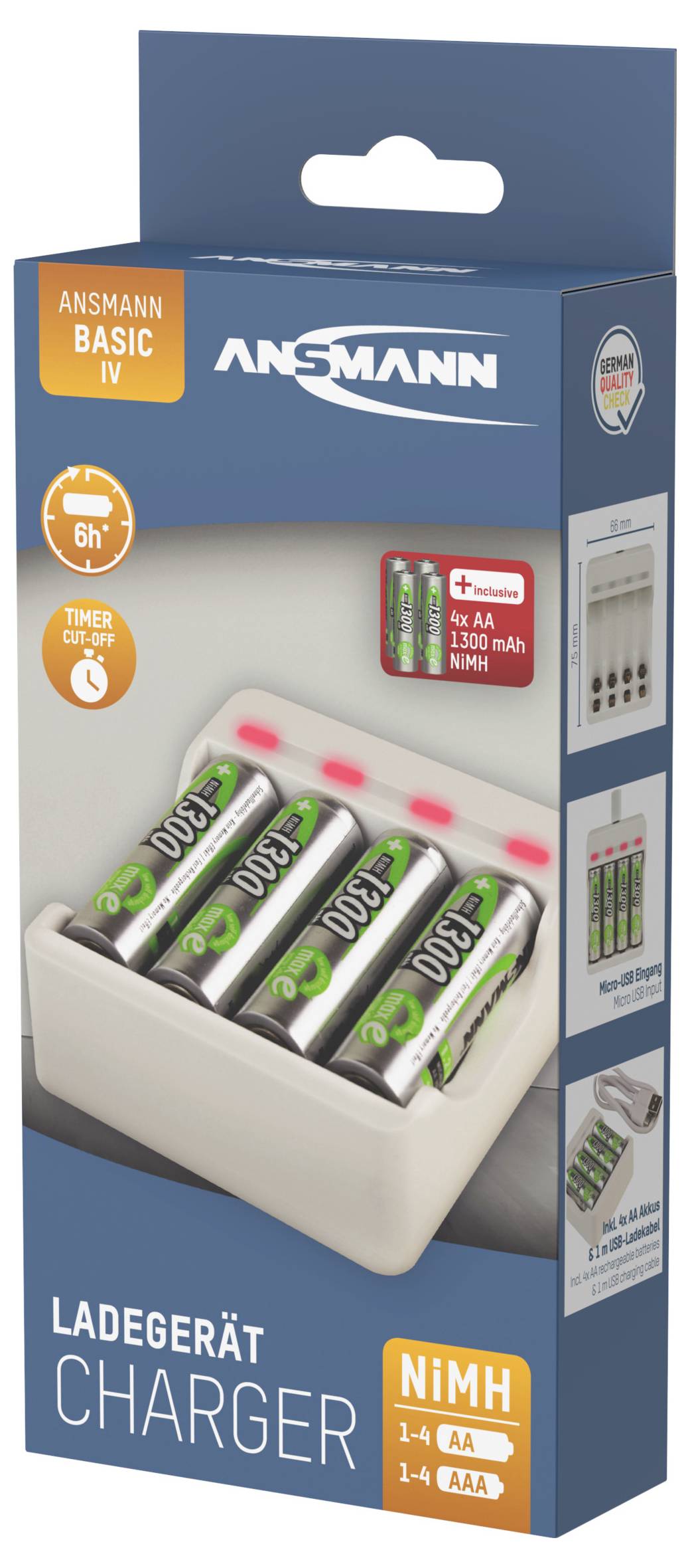 Chargeur de piles rondes NiMH Ansmann