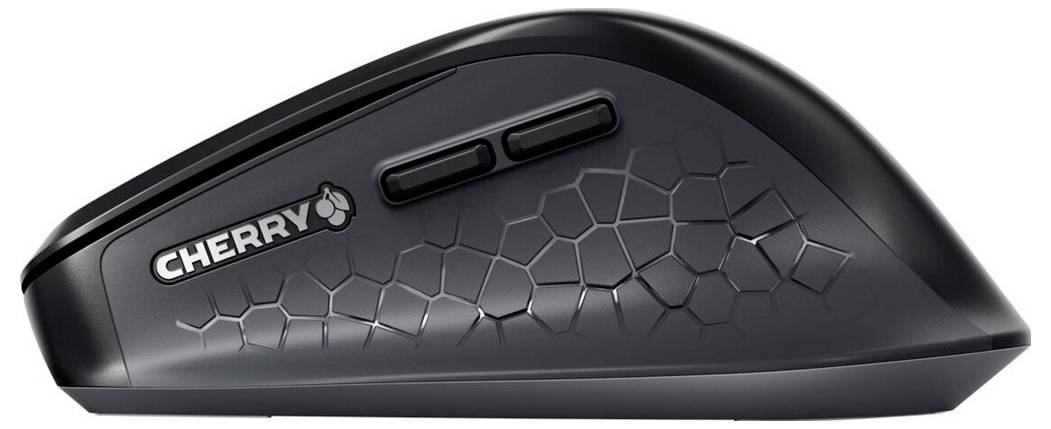 CHERRY MSW Stream Comfort Souris radio optique noir 6 Boutons 4000 dpi ergonomique, Touches à frappe silencieuse