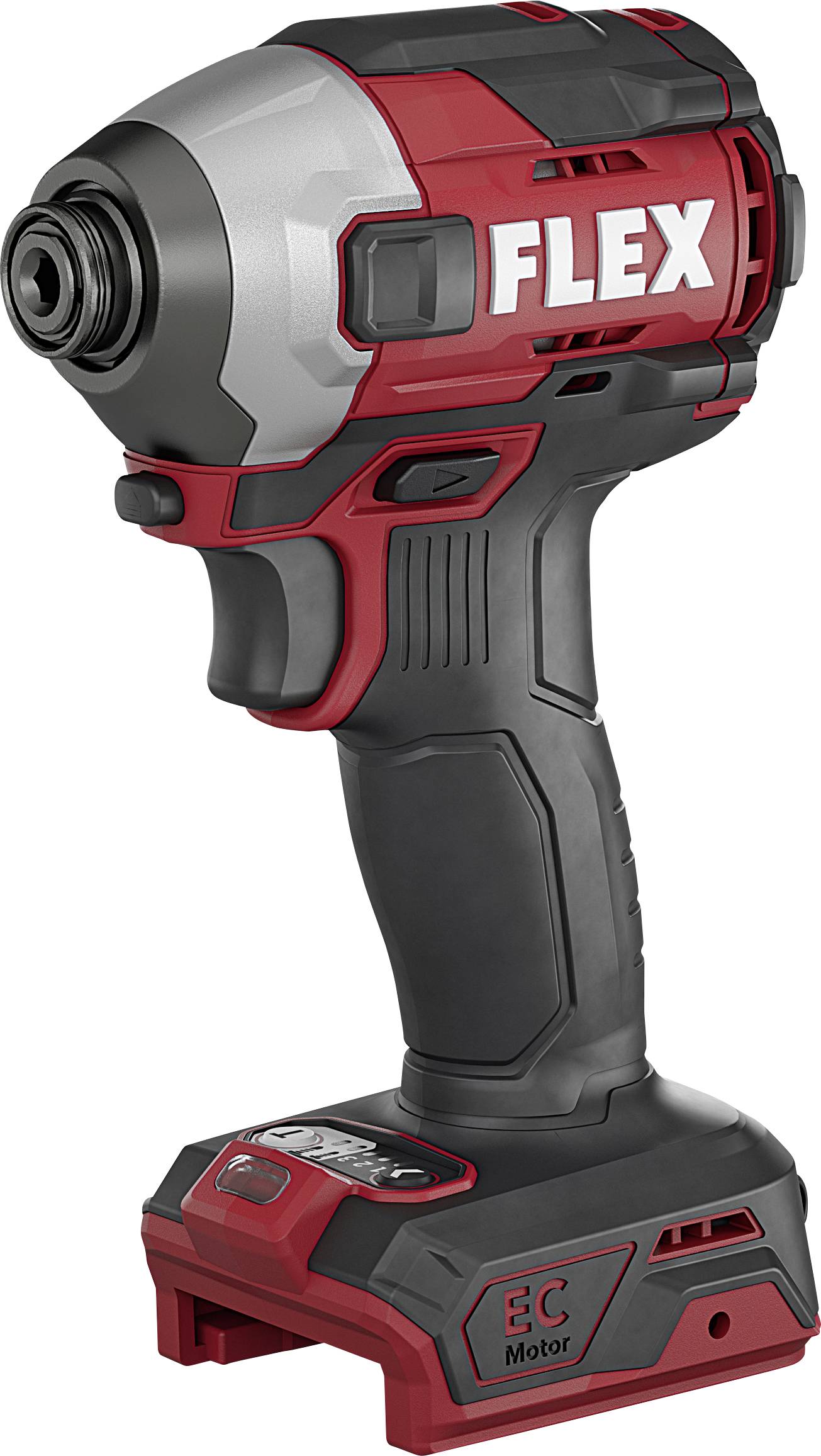 Un tournevis-perceuse sans fil rouge de Flex avec une poignée ergonomique.