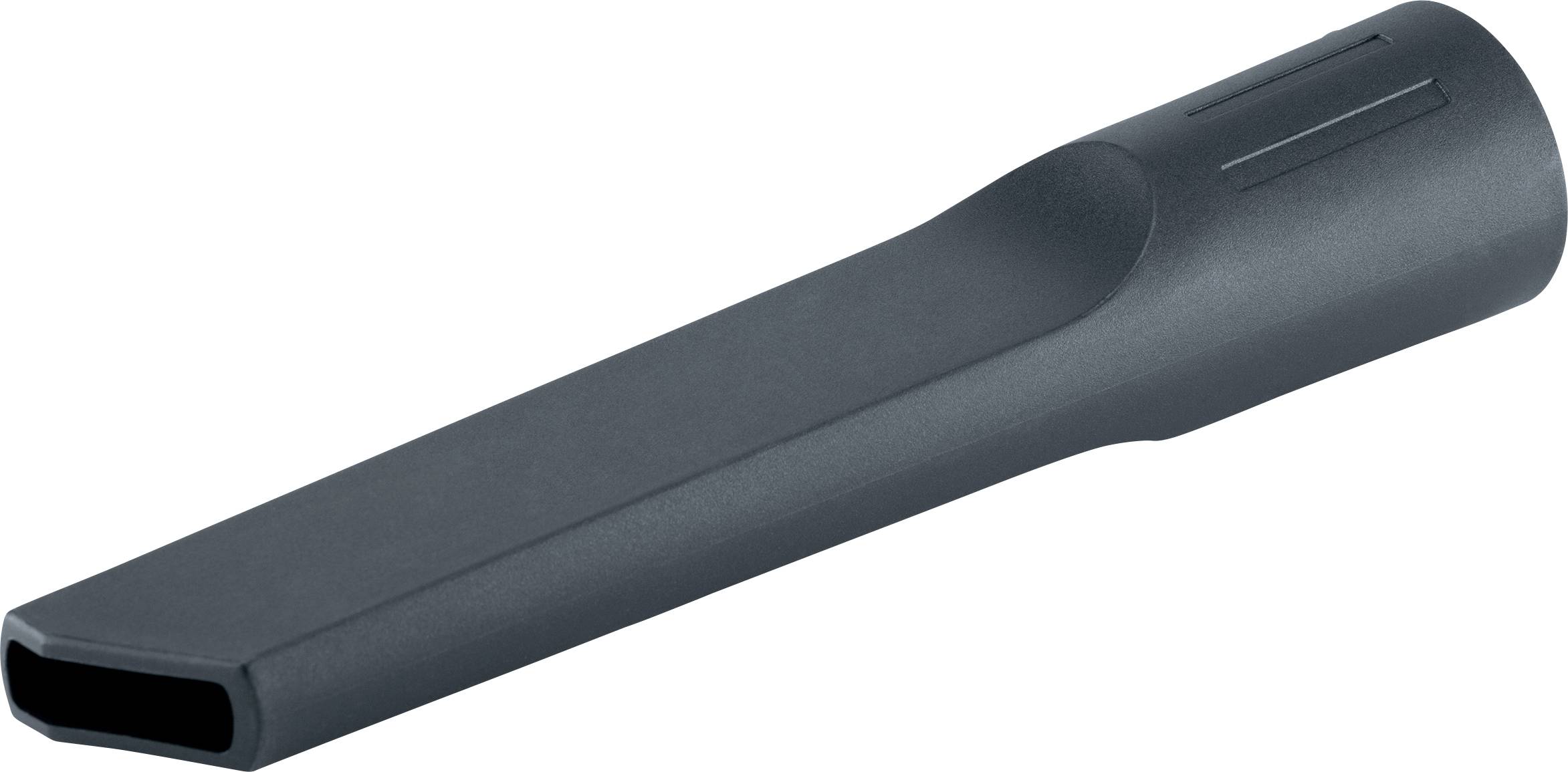 Longue buse d'aspirateur noire, adaptée aux endroits difficiles d'accès.