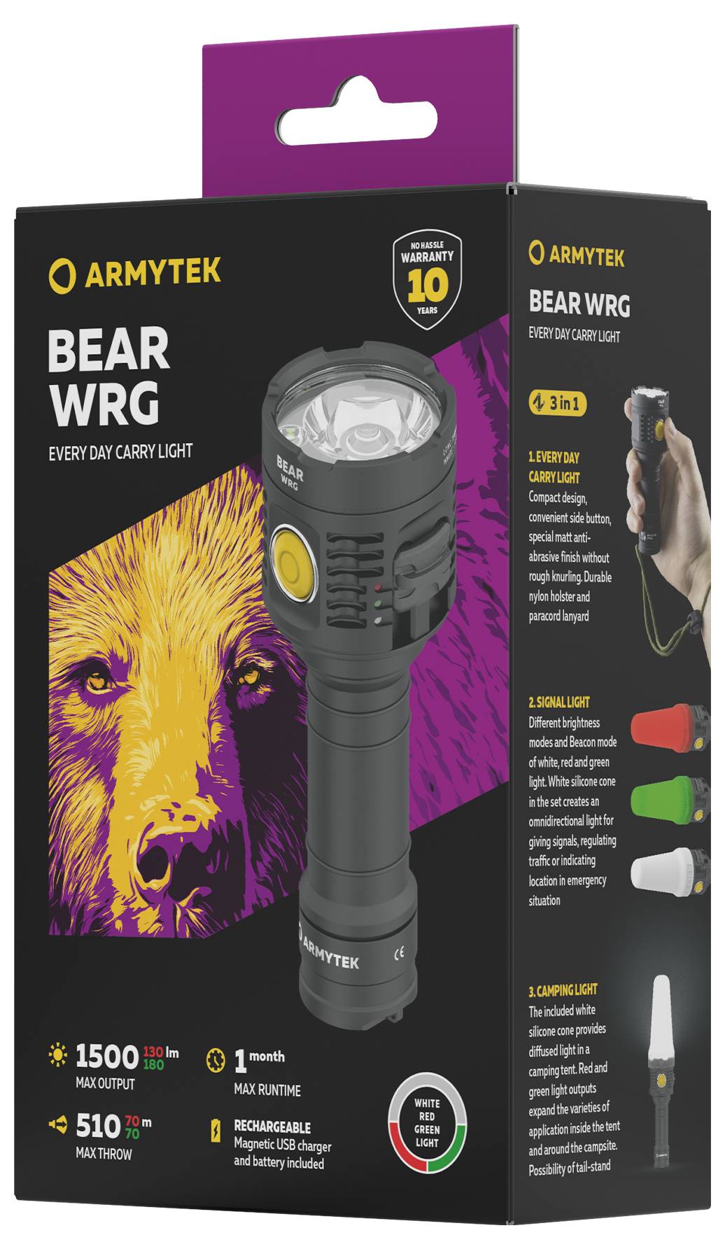ArmyTek Bear LED Lampe de poche à batterie 1500 lm 135 g