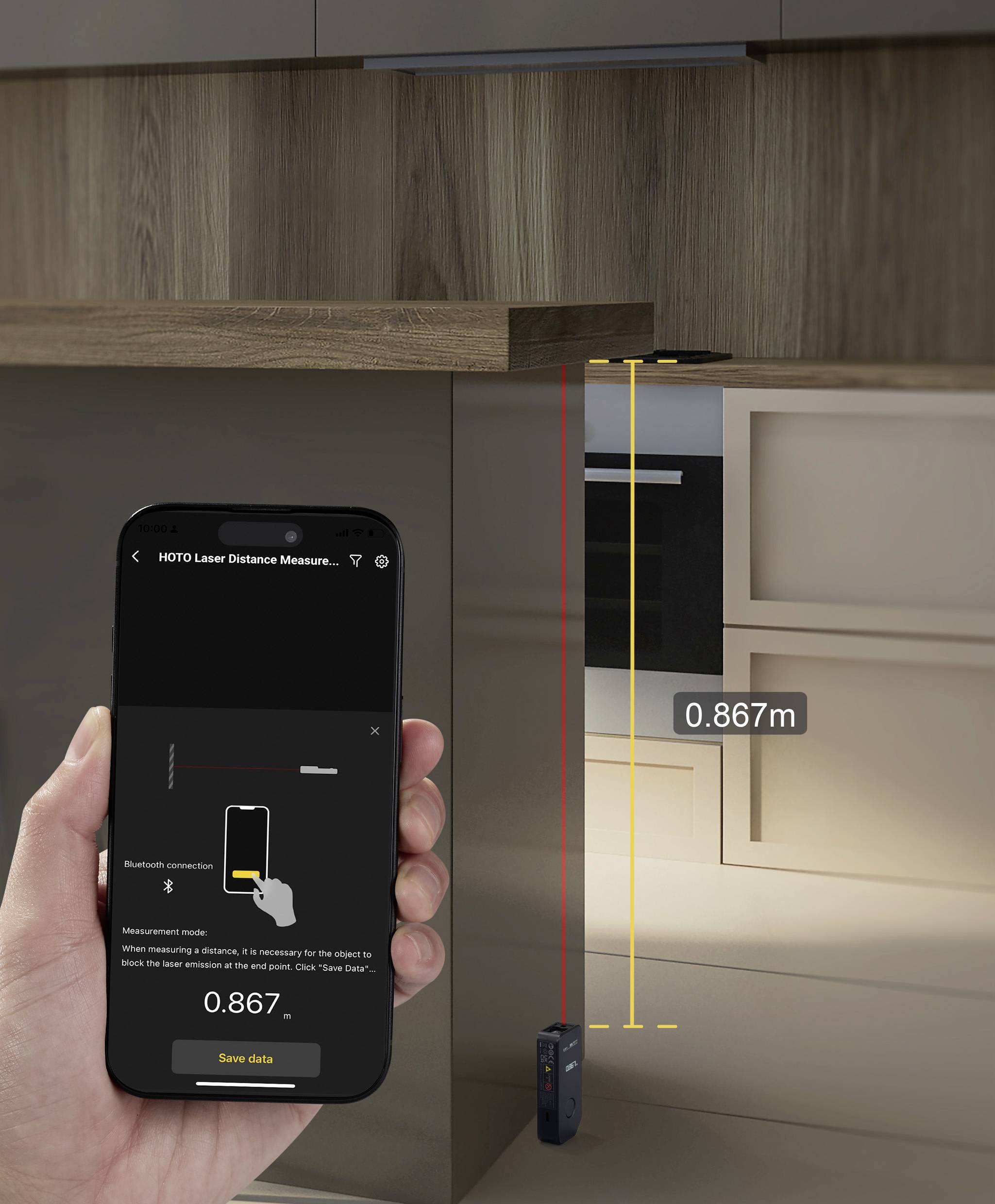 HOTO PRO Télémètre laser Bluetooth 50 m
