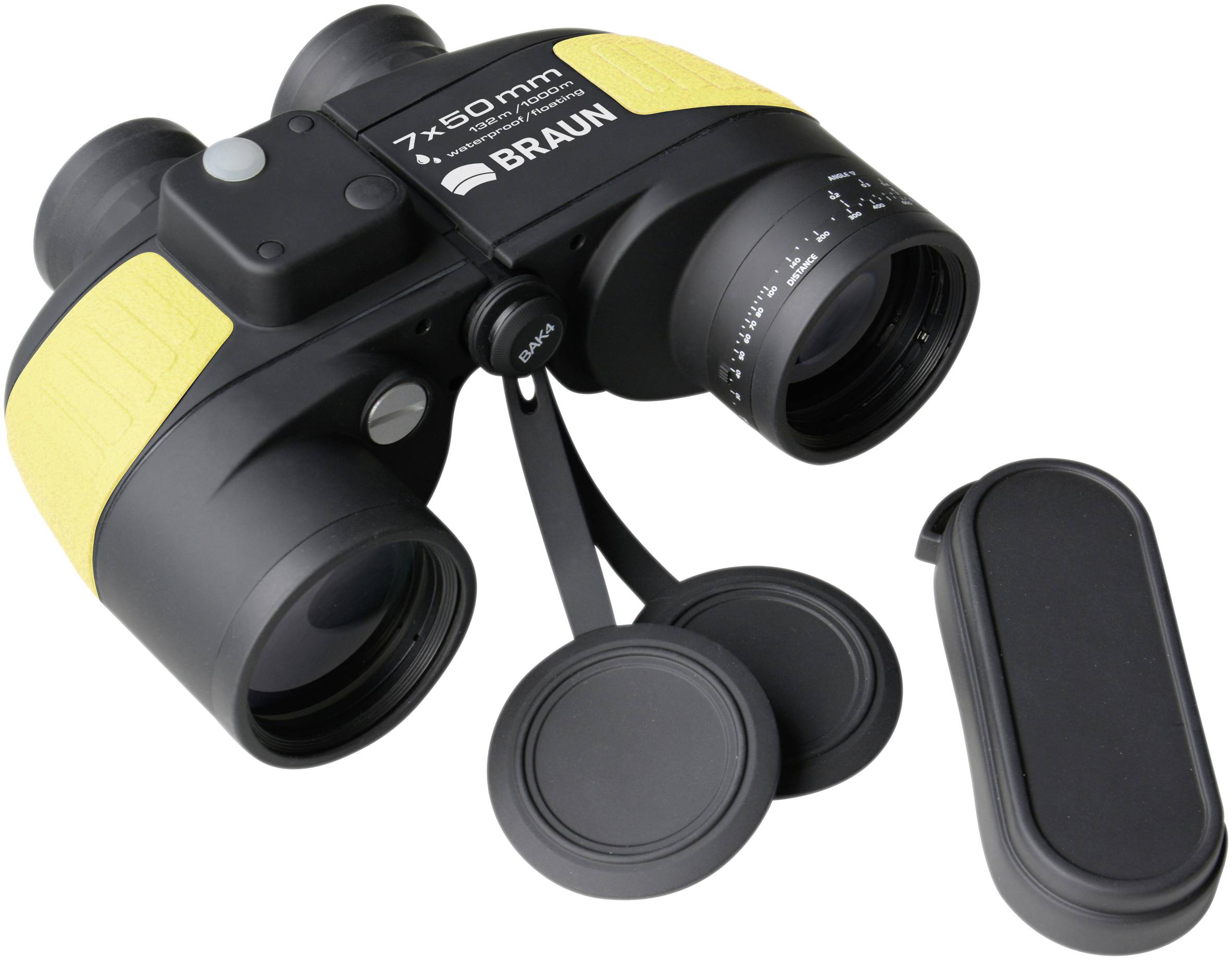 Braun Phototechnik Jumelles nautiques 20135 7 x 50 mm à prisme de Porro jaune, noir 20135