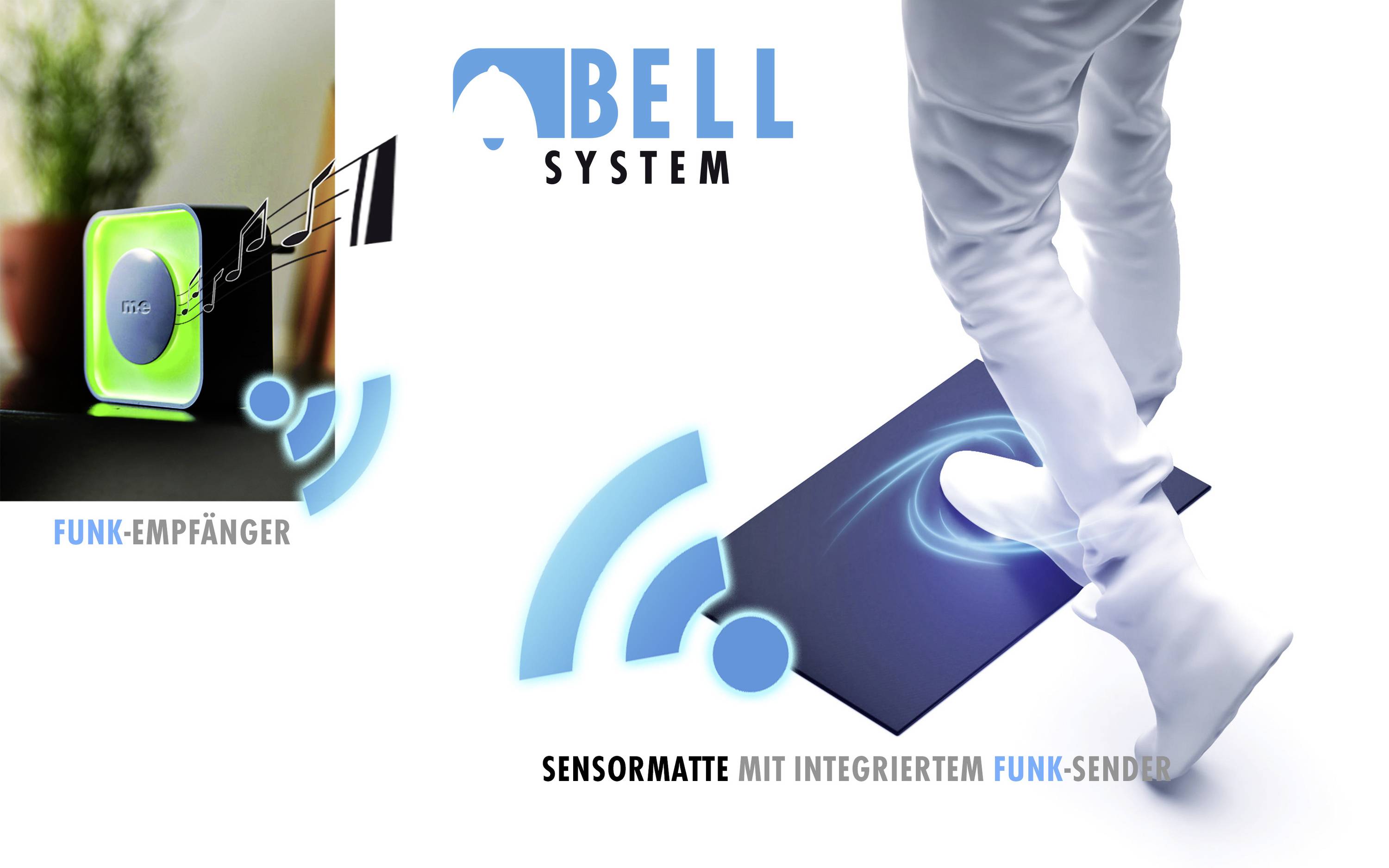 m-e modern-electronics Tapis de contact avec alarme sans fil BELL-5777 100099