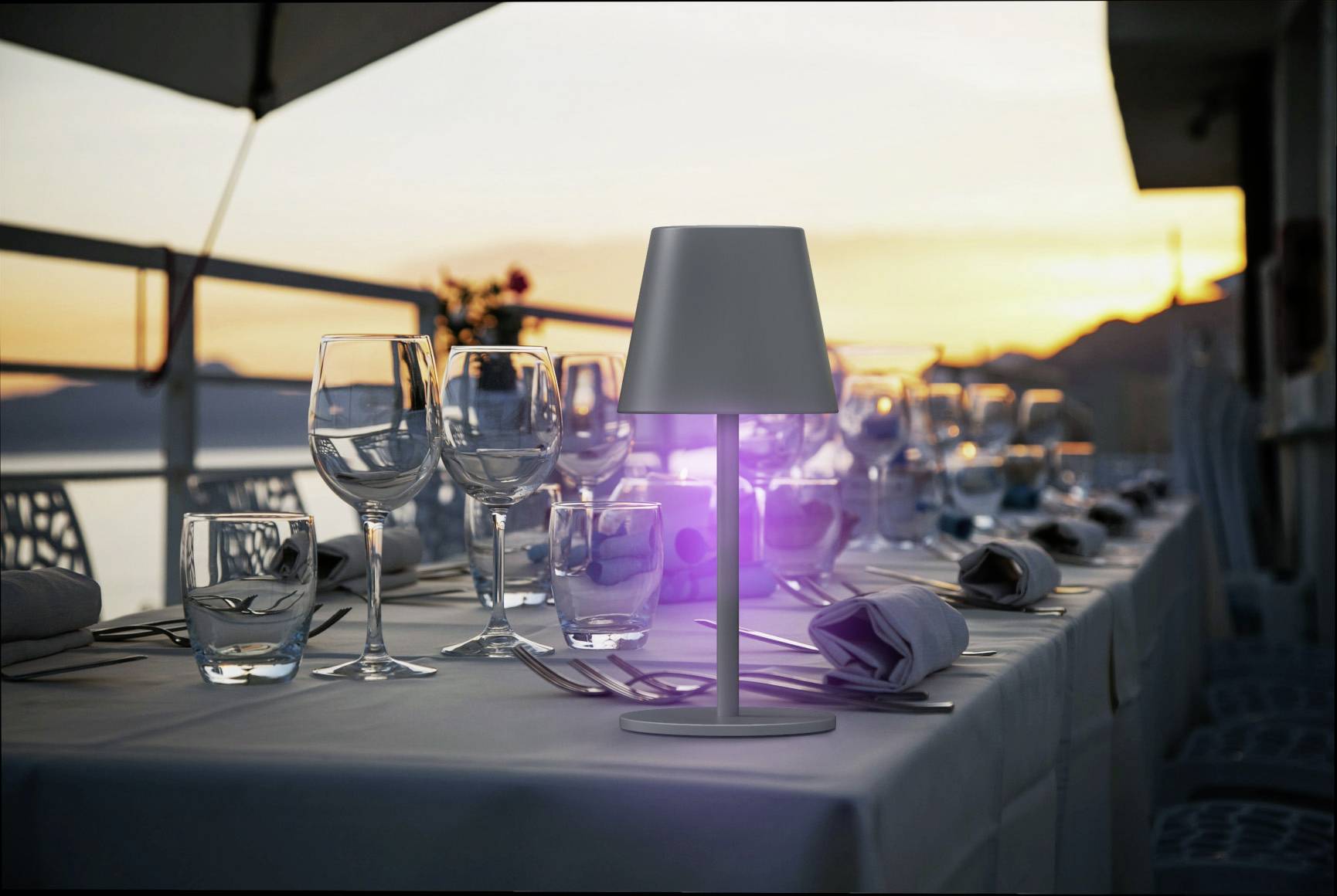 m-e modern-electronics LUNA-80 W 41434 Lampe de table sans fil LED LED intégrée 3 W blanc