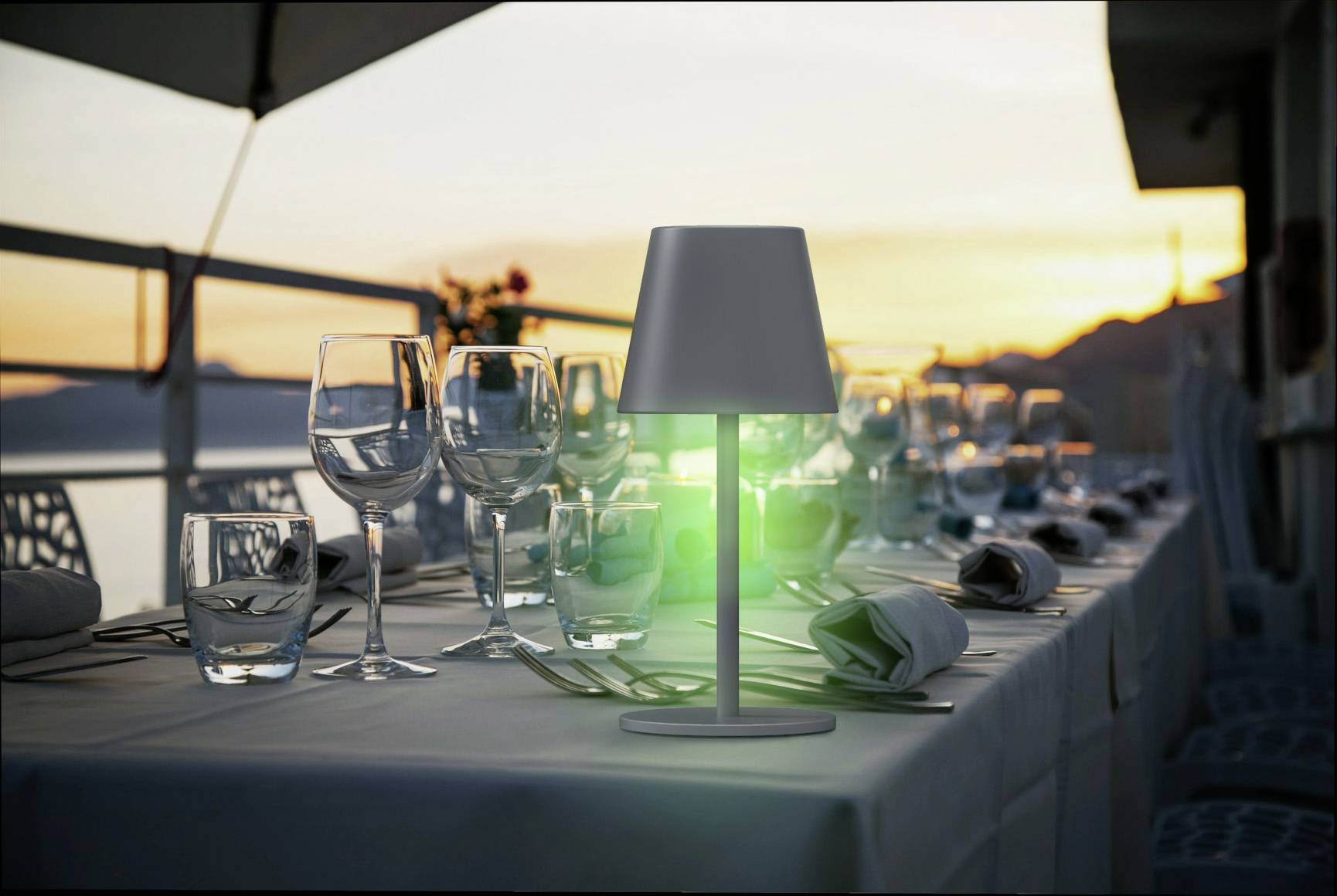 m-e modern-electronics LUNA-80 G 41435 Lampe de table sans fil LED LED intégrée 3 W gris