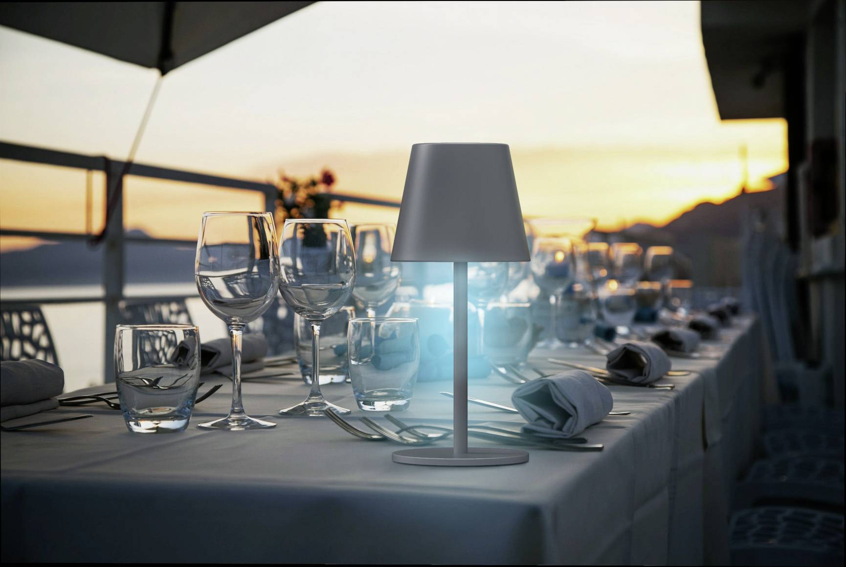 m-e modern-electronics LUNA-80 G 41435 Lampe de table sans fil LED LED intégrée 3 W gris