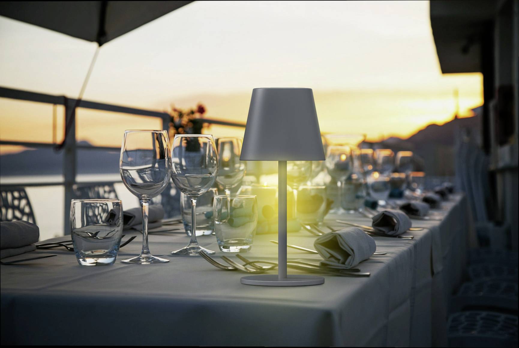 m-e modern-electronics LUNA-80 G 41435 Lampe de table sans fil LED LED intégrée 3 W gris