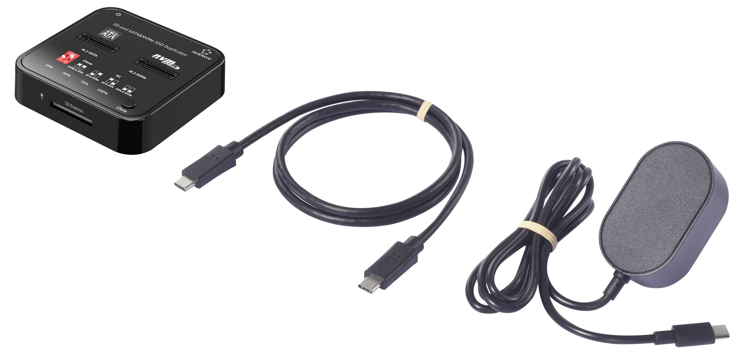 Station d'accueil multi-ports USB avec câble USB-C et adaptateur secteur