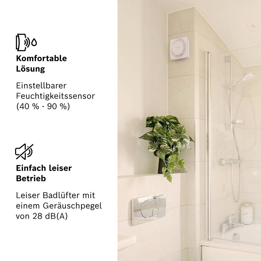 Bosch Home Comfort FAN 1900 W100 DH Ventilateur mural et de plafond 230 V 75.4 m³/h 100 mm