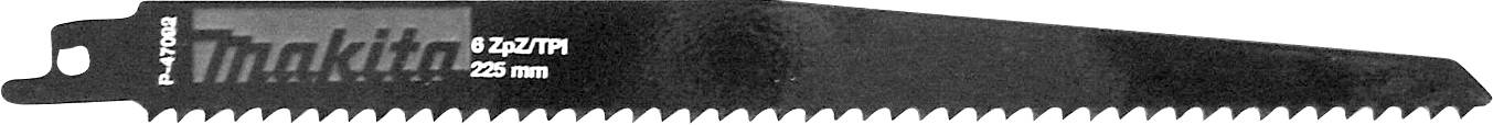 Lame de scie noire avec l'inscription 'Makita', longueur 240 mm, denture affûtée pour une coupe précise.