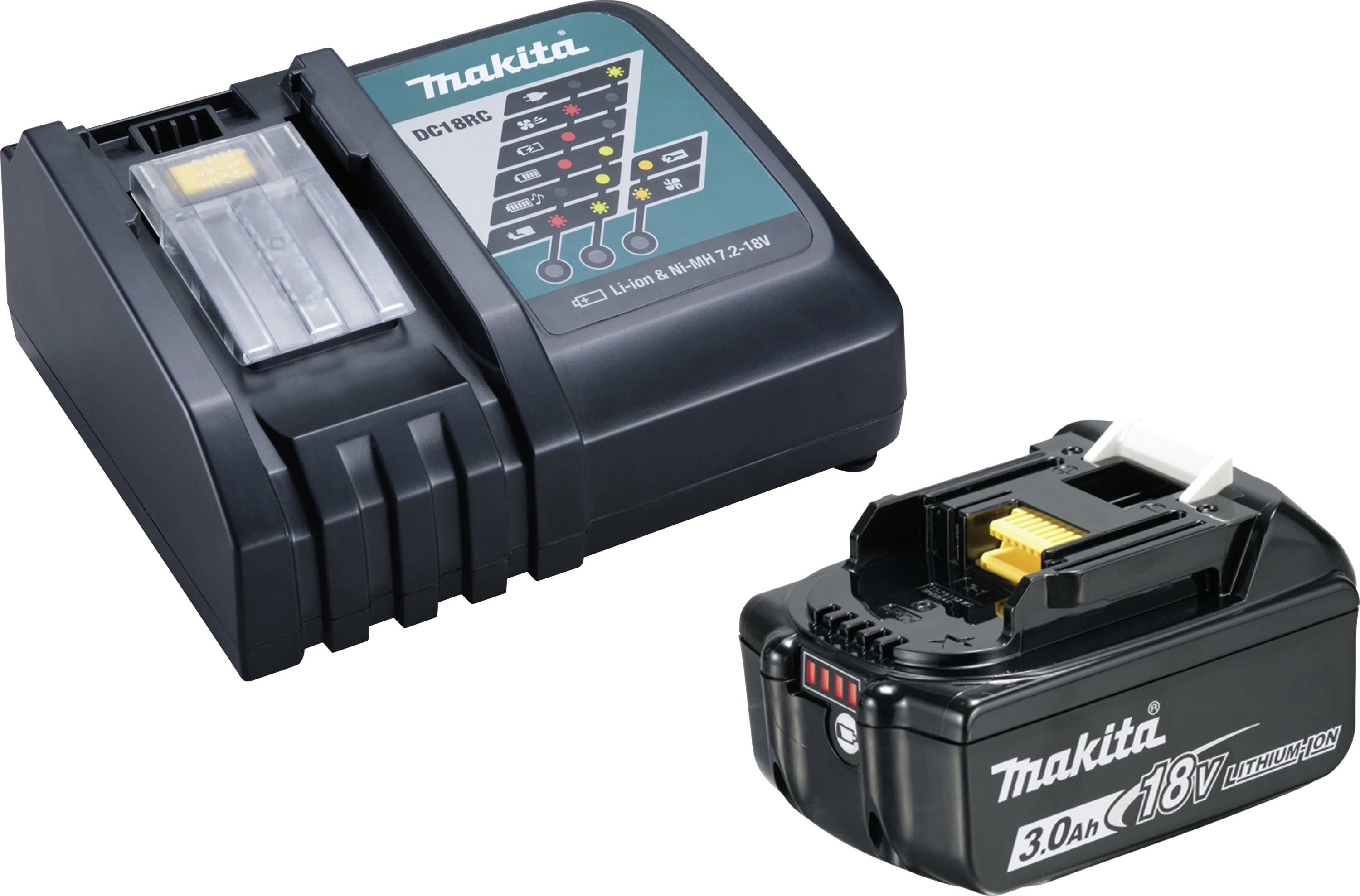 Makita 191A24-4 Batterie pour outil et chargeur 18 V 3.0 Ah Li-Ion