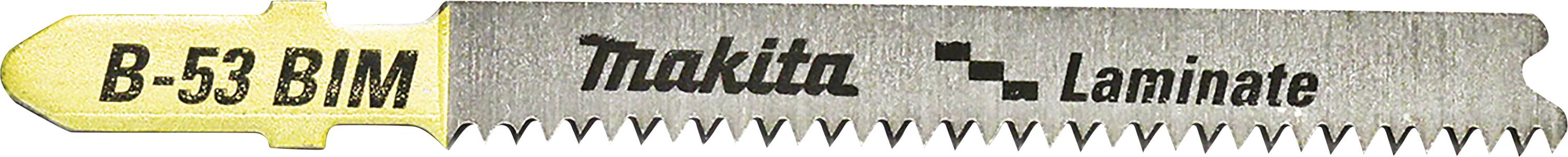Une lame de scie portant l'inscription 'B-53 BIM Makita Laminate', adaptée aux matériaux stratifiés.