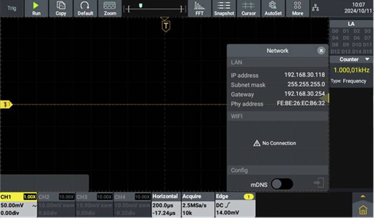 Oscilloscope numérique VOLTCRAFT DOV2504 LA 250 MHz 4 canaux 1.25 Géch/s 100 Mpts 12 bits mémoire numérique (DSO), analyseur de