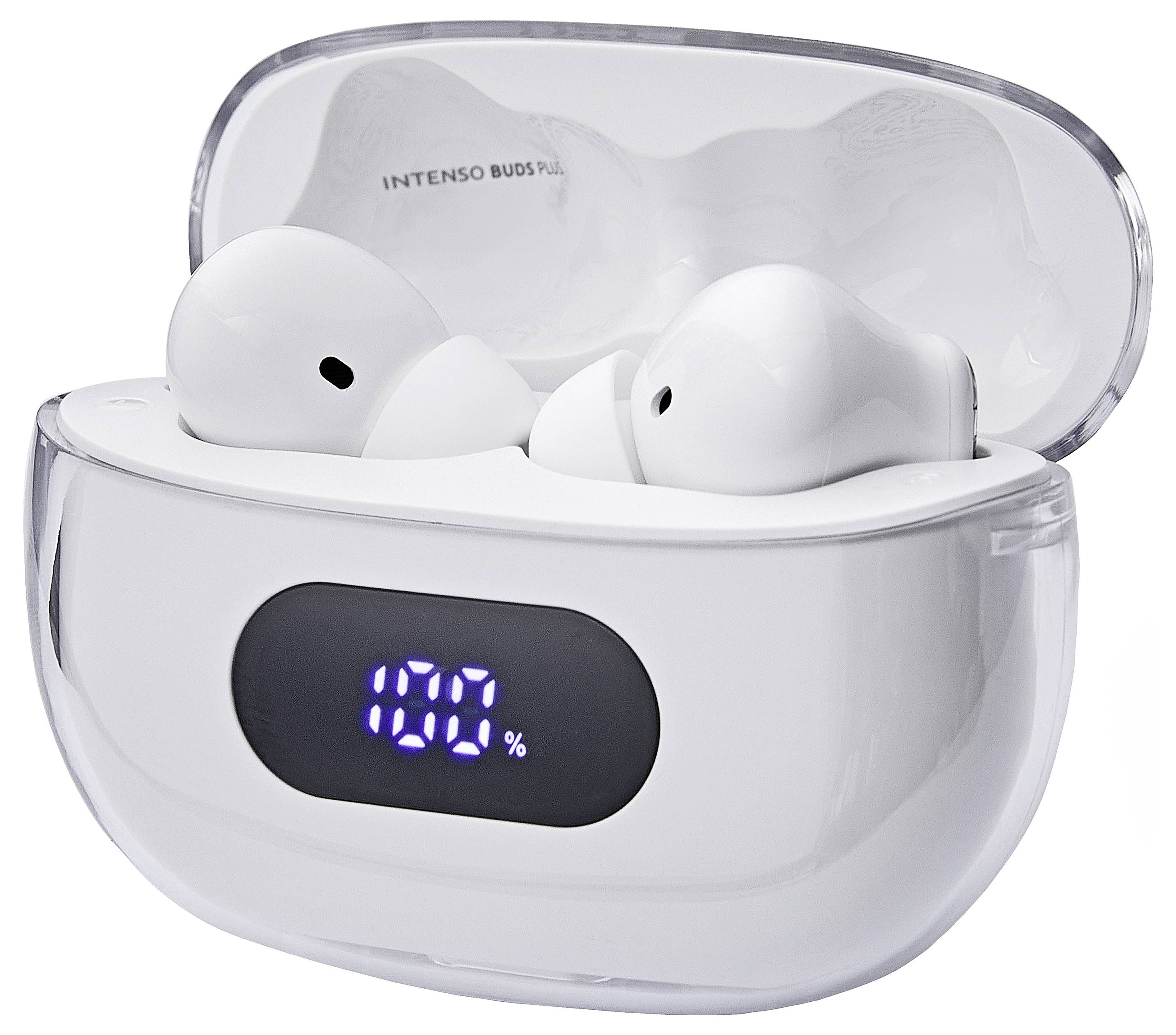 Intenso Buds Plus T312AE weiß Oreillette Bluetooth Stereo blanc Noise Cancelling téléphone portable