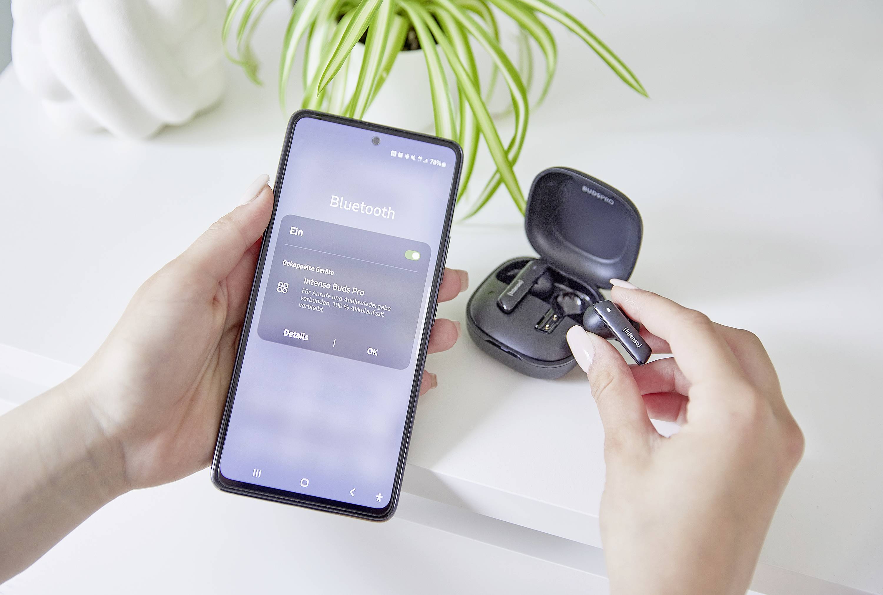 Intenso Buds Pro T500HAE schwarz Écouteurs intra-auriculaires Bluetooth noir Noise Cancelling hydrophobe téléphone portable