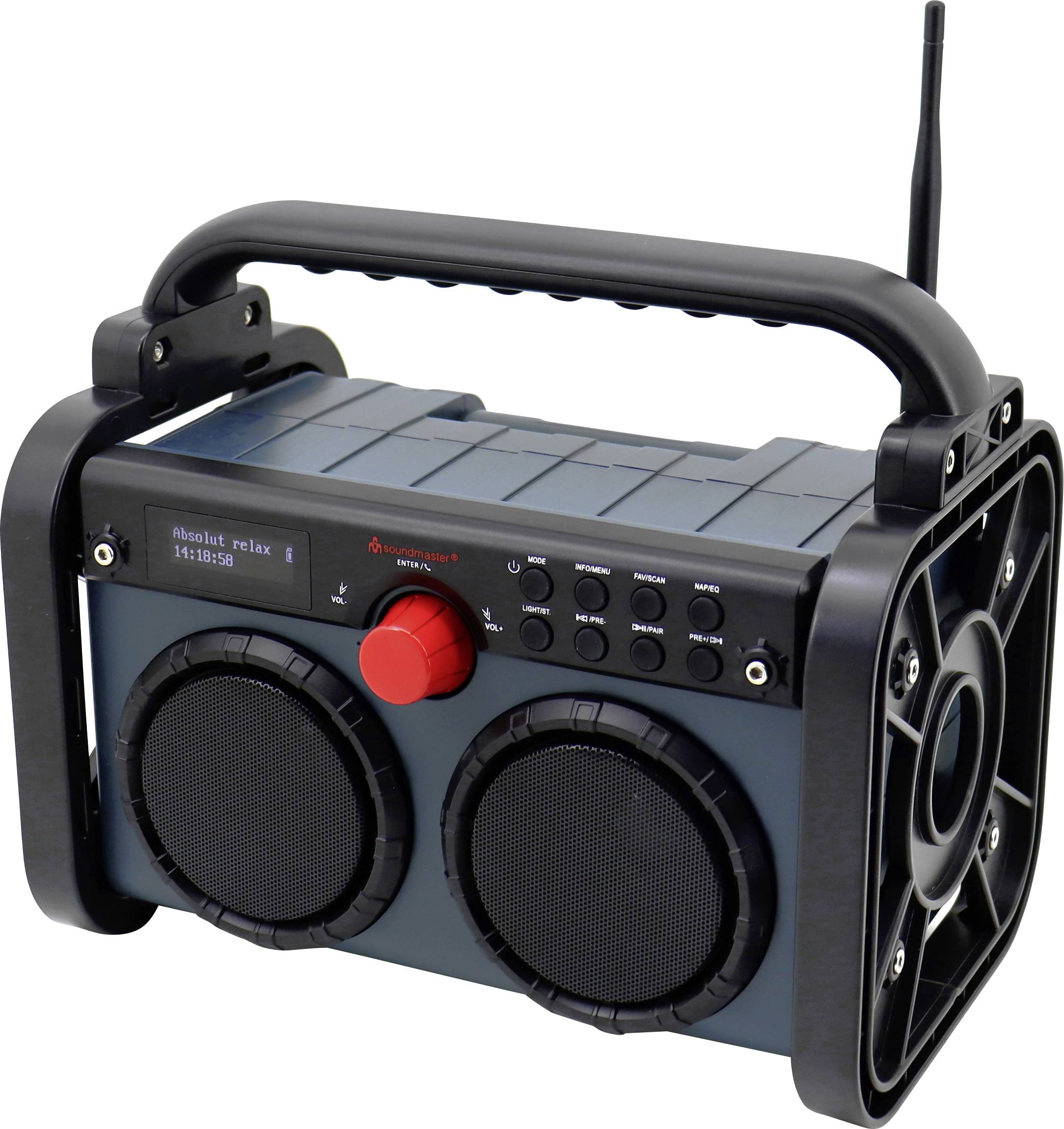 soundmaster DAB85BL Radio de chantier DAB+, FM AUX, DAB+, FM bleu, noir