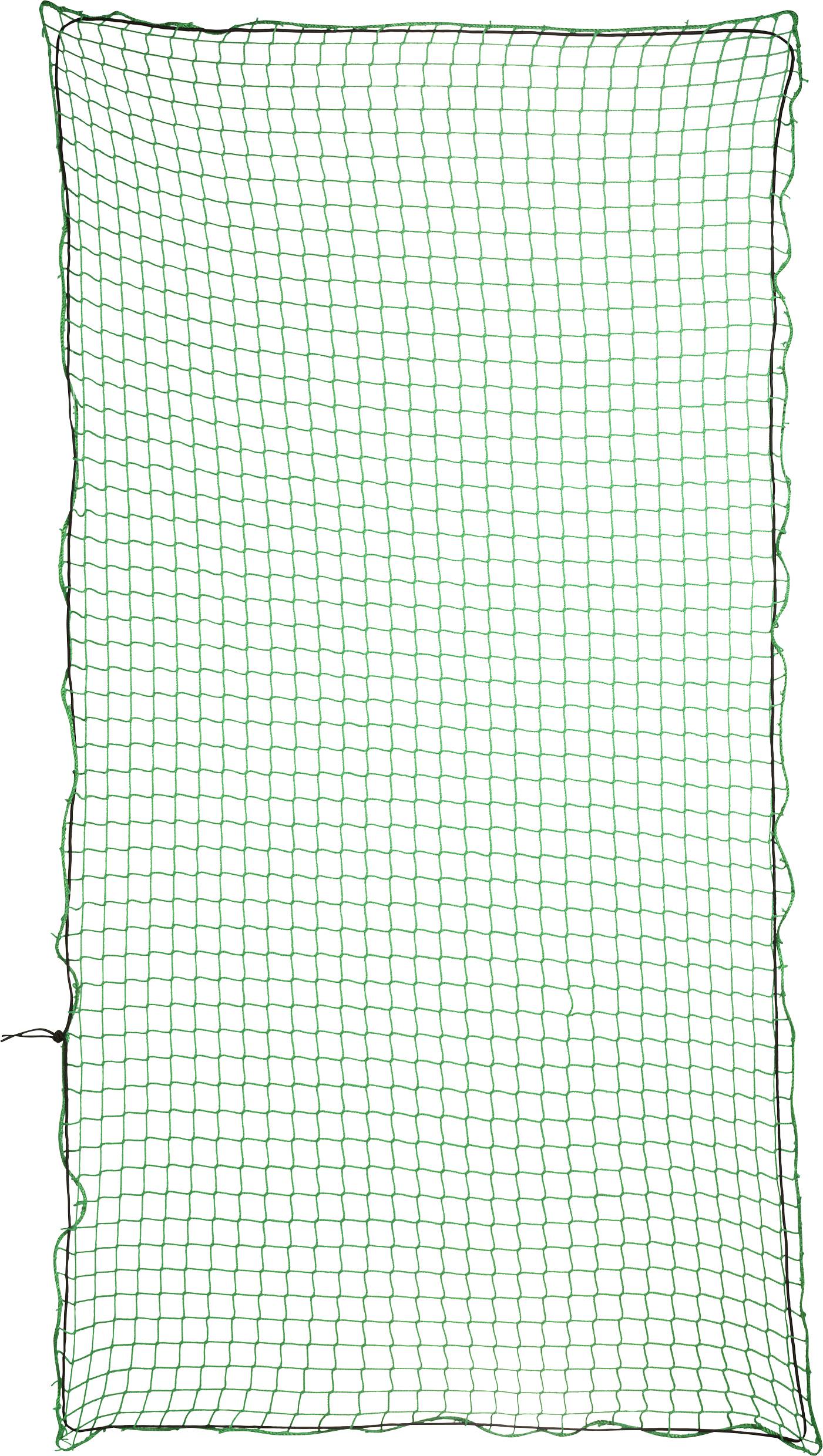 Un filet rectangulaire vert à maillage fin et régulier, formant un motif carratique uniforme, typiquement utilisé pour capturer ou protéger des objets.