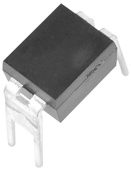 Un composant électronique noir rectangulaire avec des bornes métalliques, probablement un transistor ou un composant similaire.