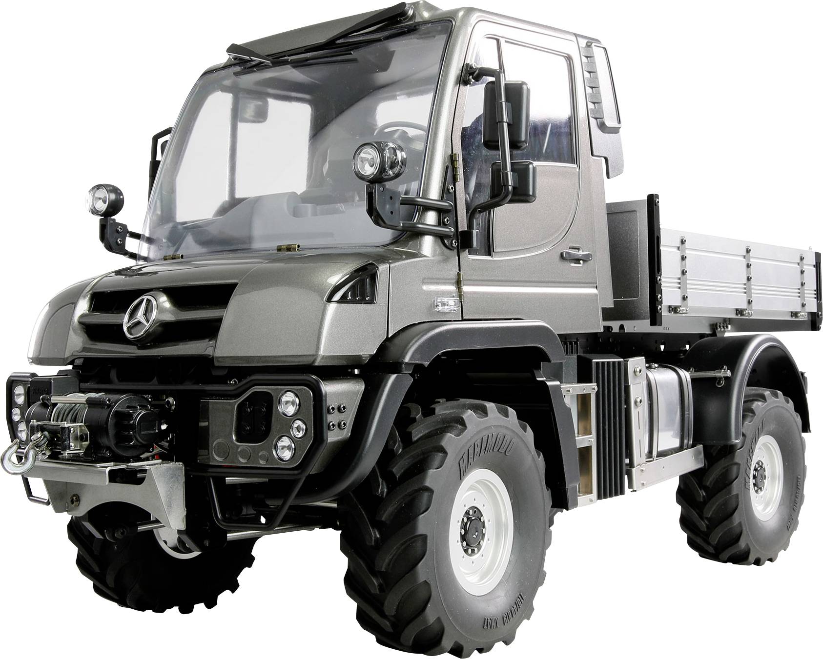 Amewi 22683 Mercedes-Benz Unimog, anthrazit 1:10 électrique Camion RC prêt à fonctionner (RtR)