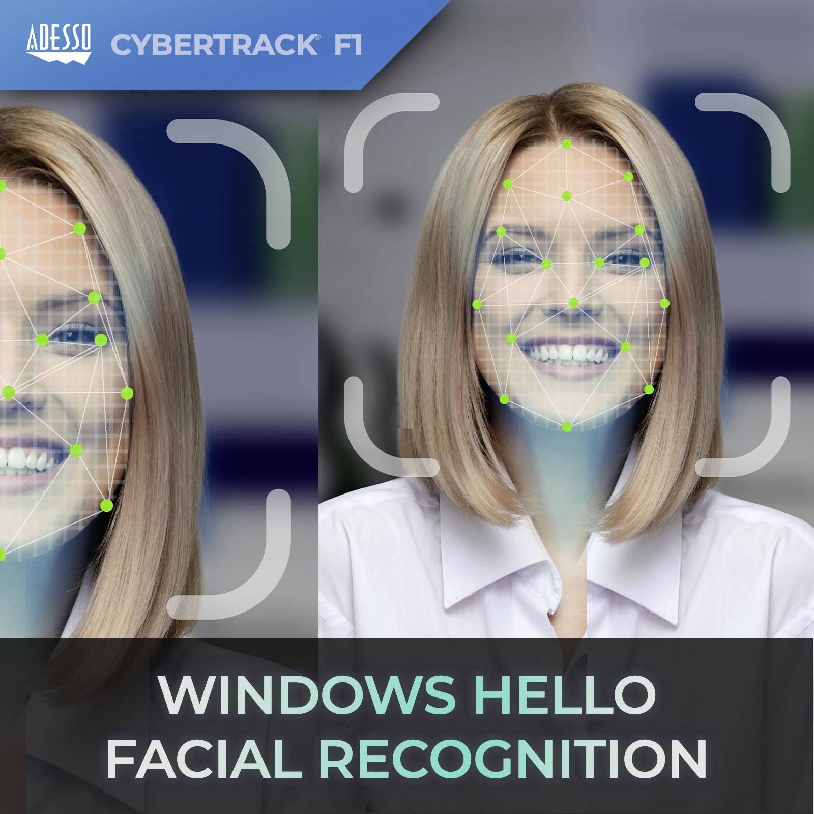 Webcam Full HD Adesso CyberTrack F1 1920 x 1080 Pixel pour Windows Hello