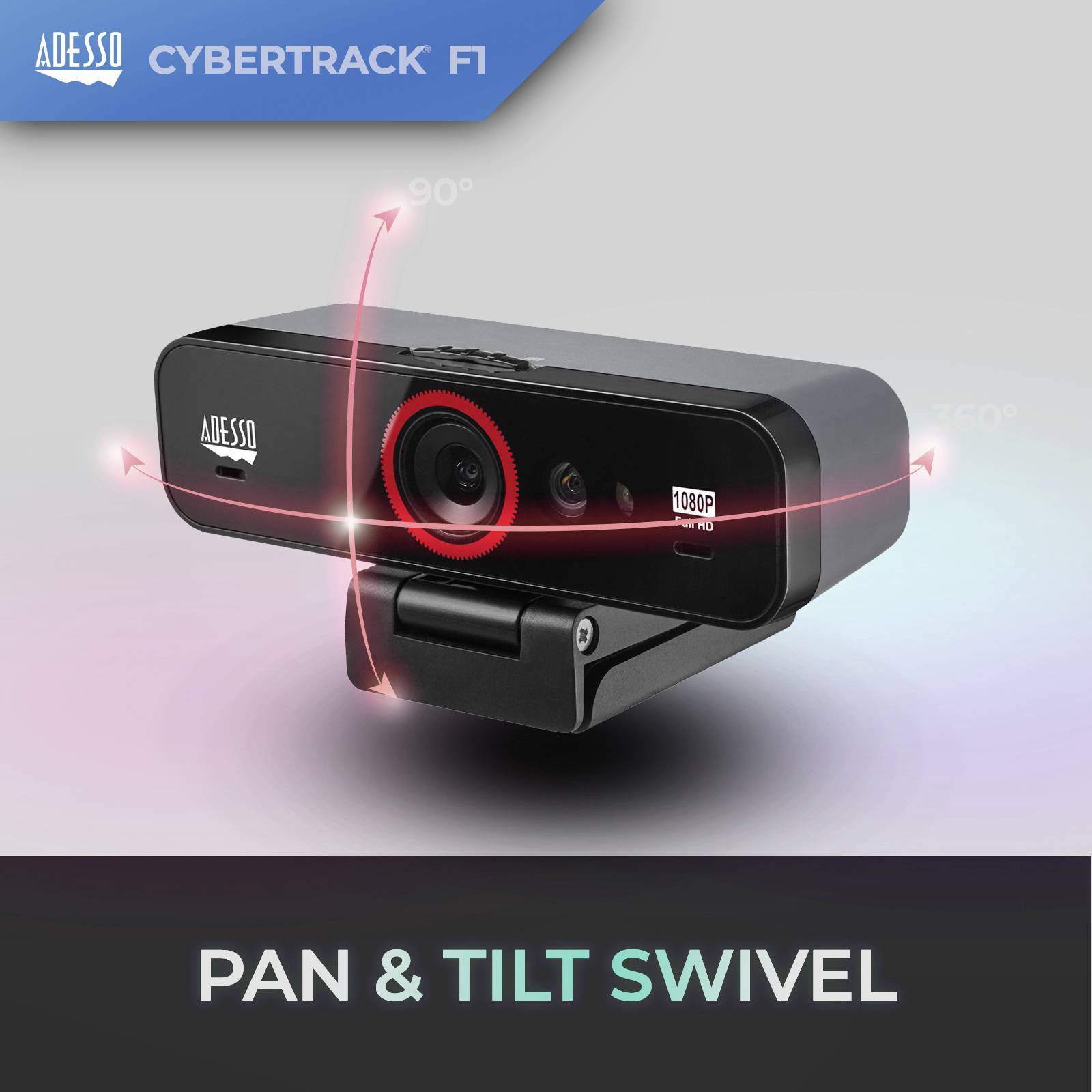 Webcam Full HD Adesso CyberTrack F1 1920 x 1080 Pixel pour Windows Hello