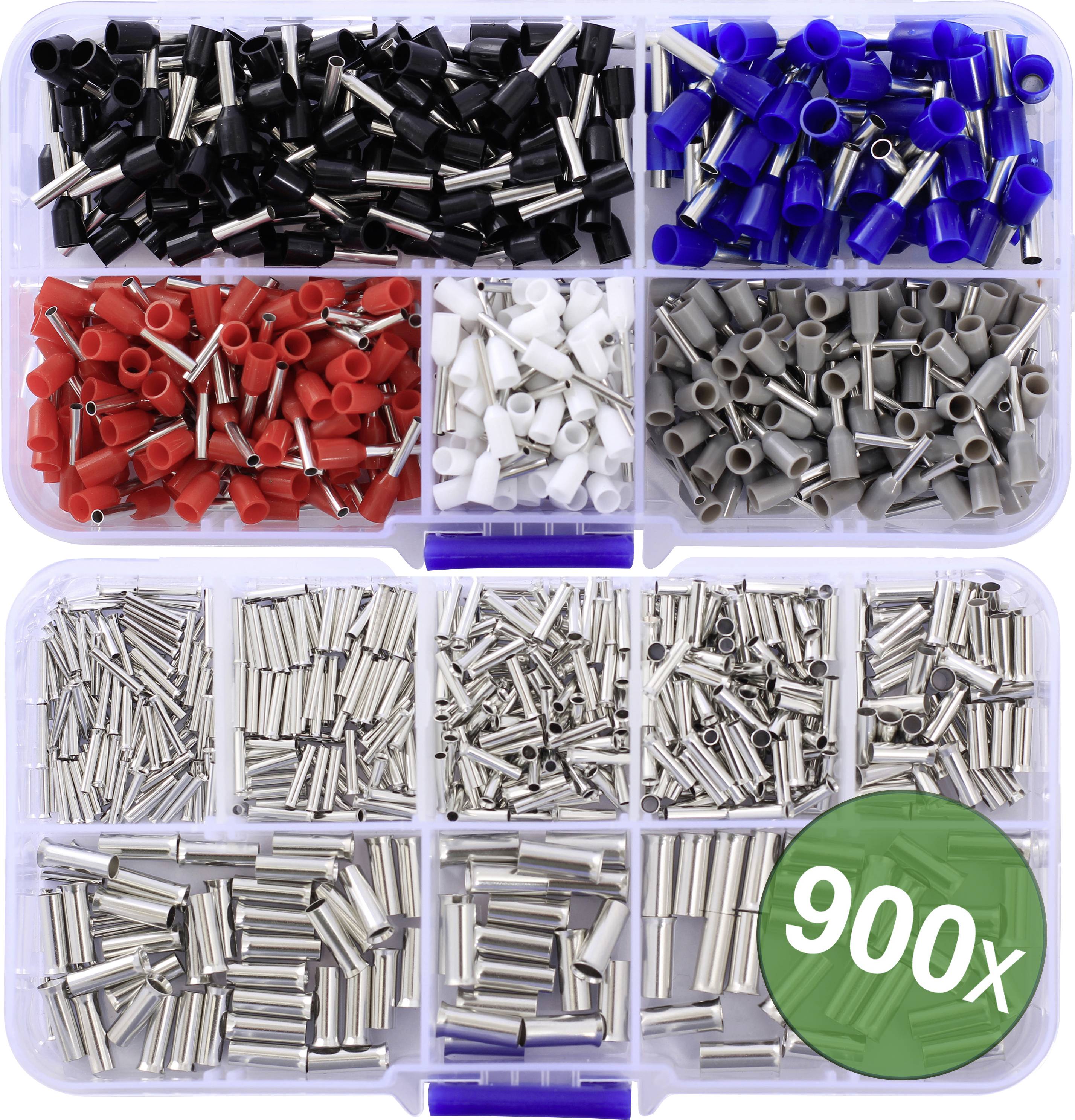 Quadrios 24C532 Assortiment d'embouts simples 0.5 mm², 0.75 mm², 1 mm², 1.5 mm², 2.5 mm², 4.0 mm², 6.0 mm² 900 pc(s)