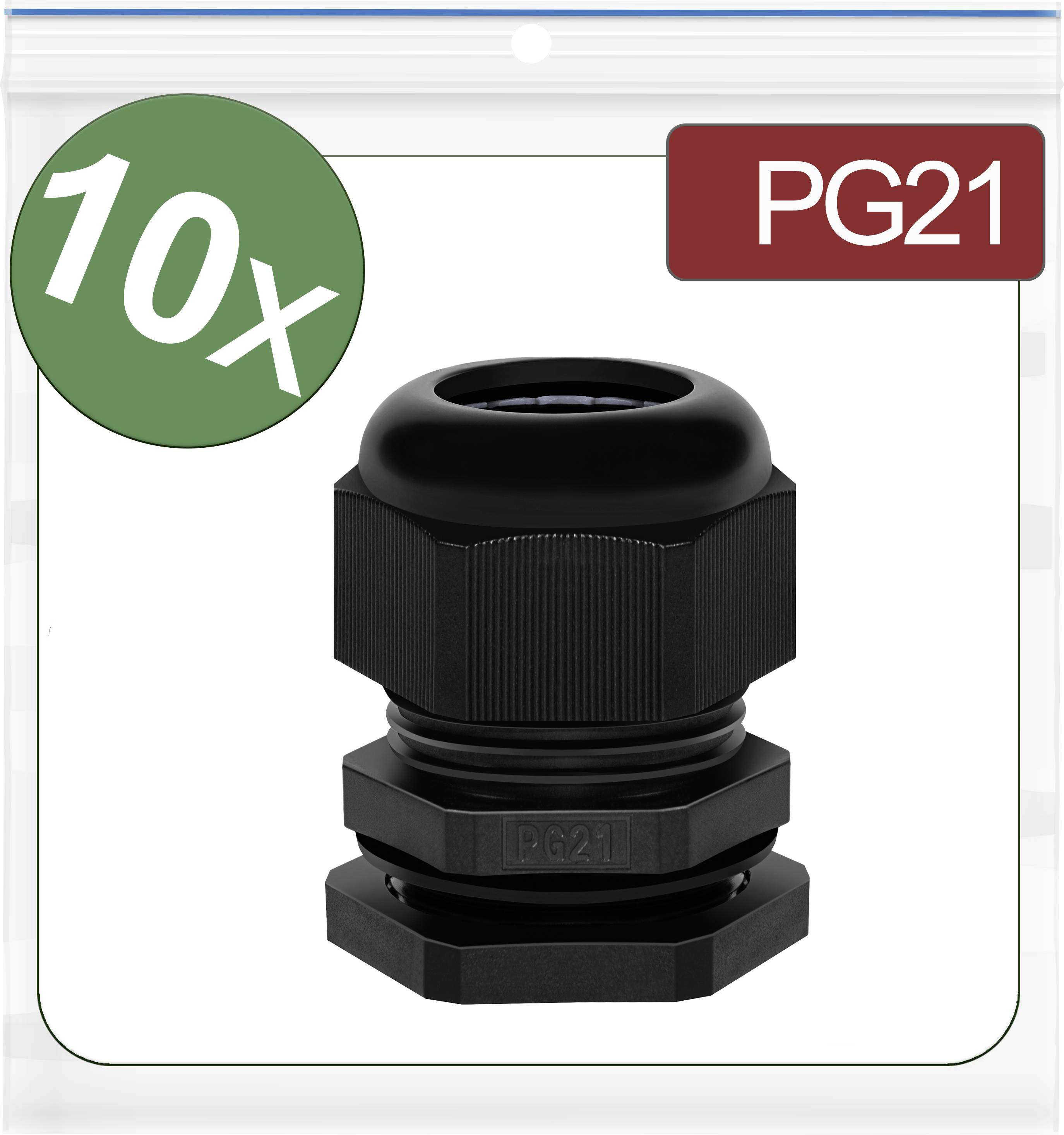 Quadrios 24CA384 Presse-étoupe PG21 Polyamide noir 10 pc(s)