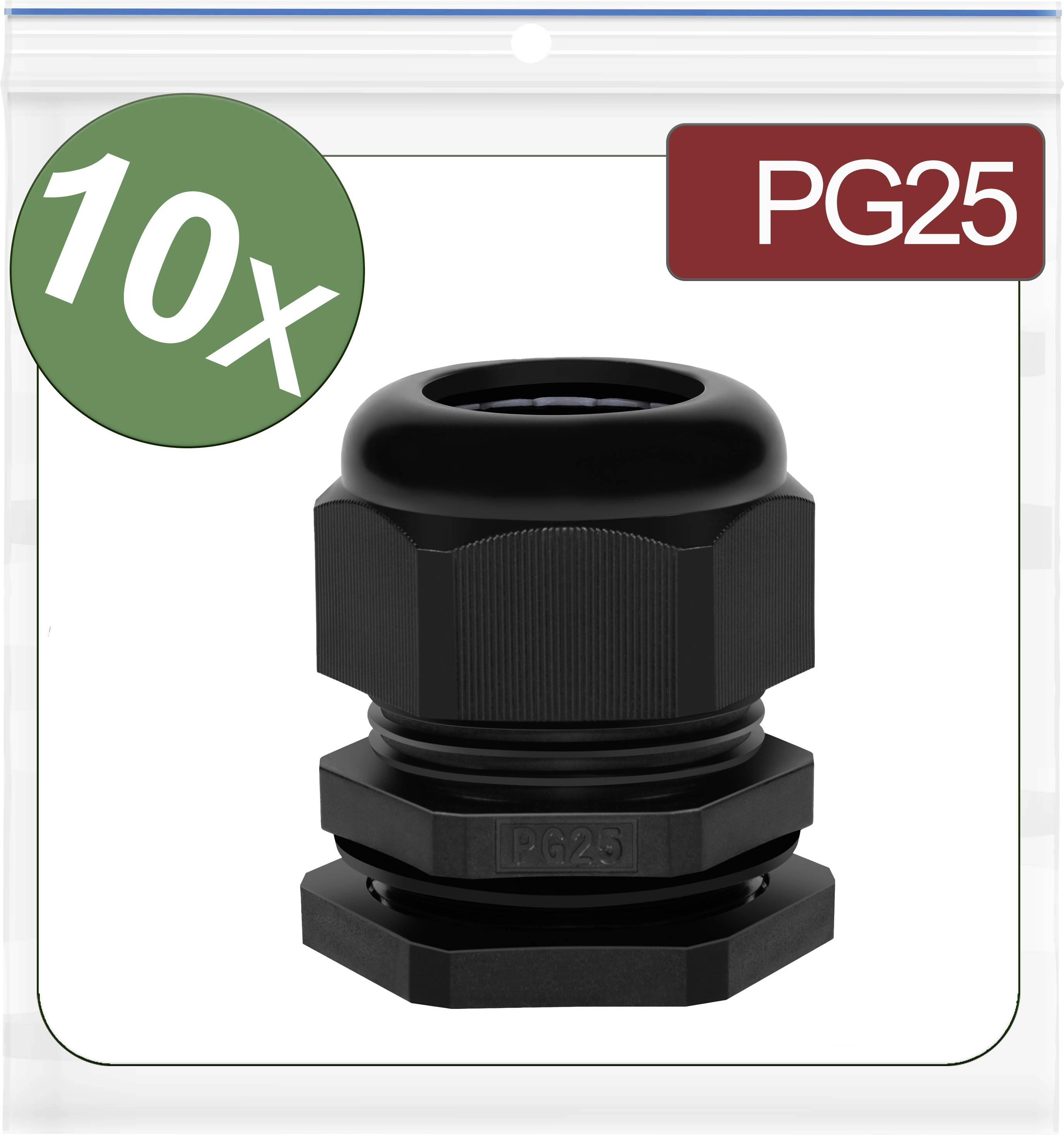 Quadrios 24CA385 Presse-étoupe PG25 Polyamide noir 10 pc(s)