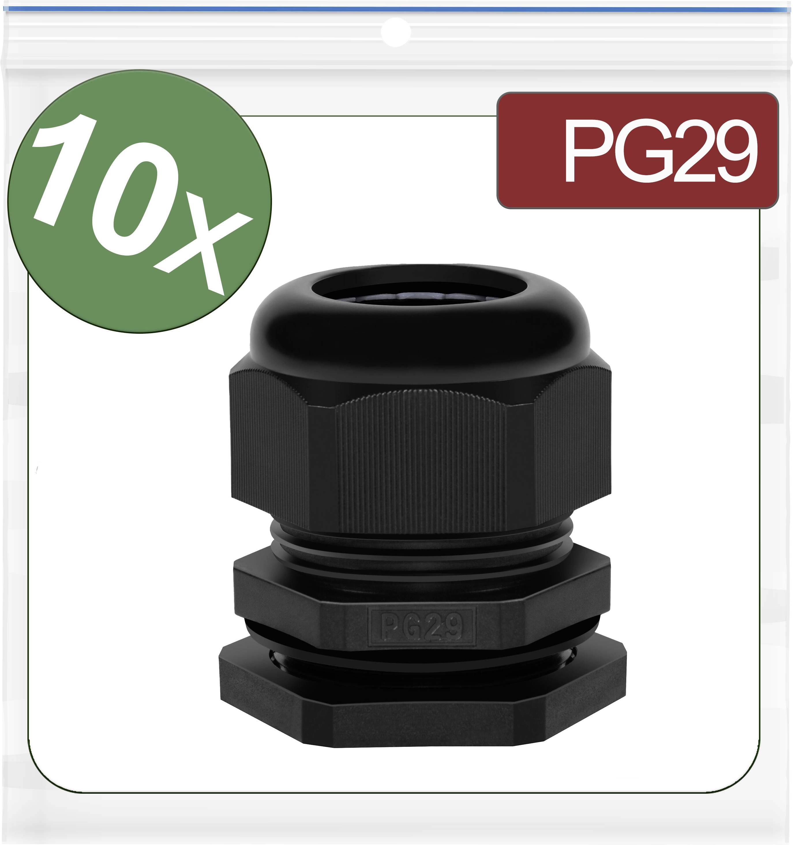 Quadrios 24CA386 Presse-étoupe PG29 Polyamide noir 10 pc(s)