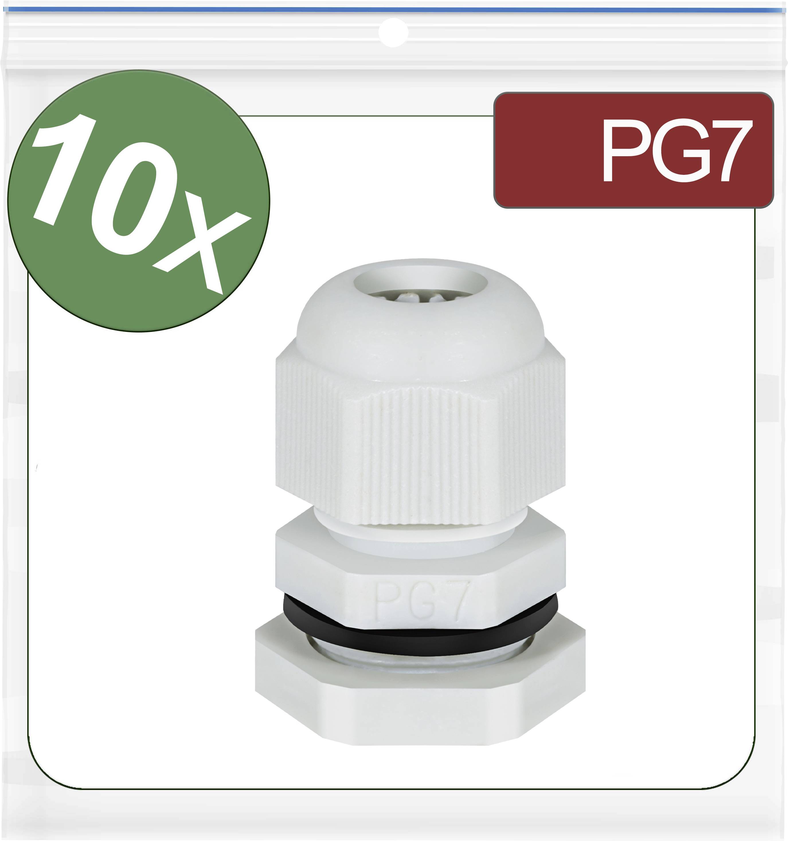 Quadrios 24CA391 Presse-étoupe PG7 Polyamide gris 10 pc(s)