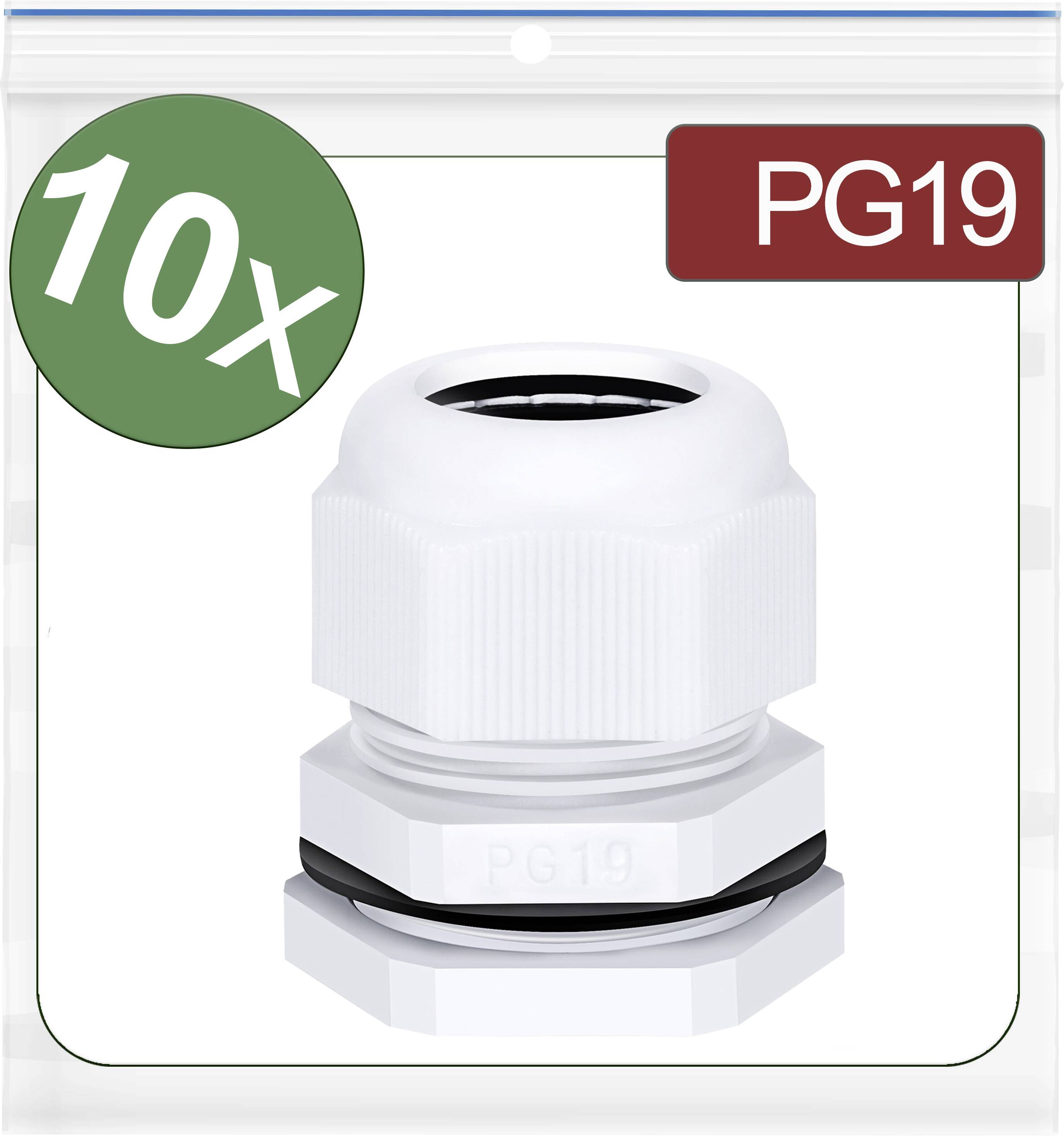 Quadrios 24CA409 Presse-étoupe Polyamide blanc 10 pc(s)