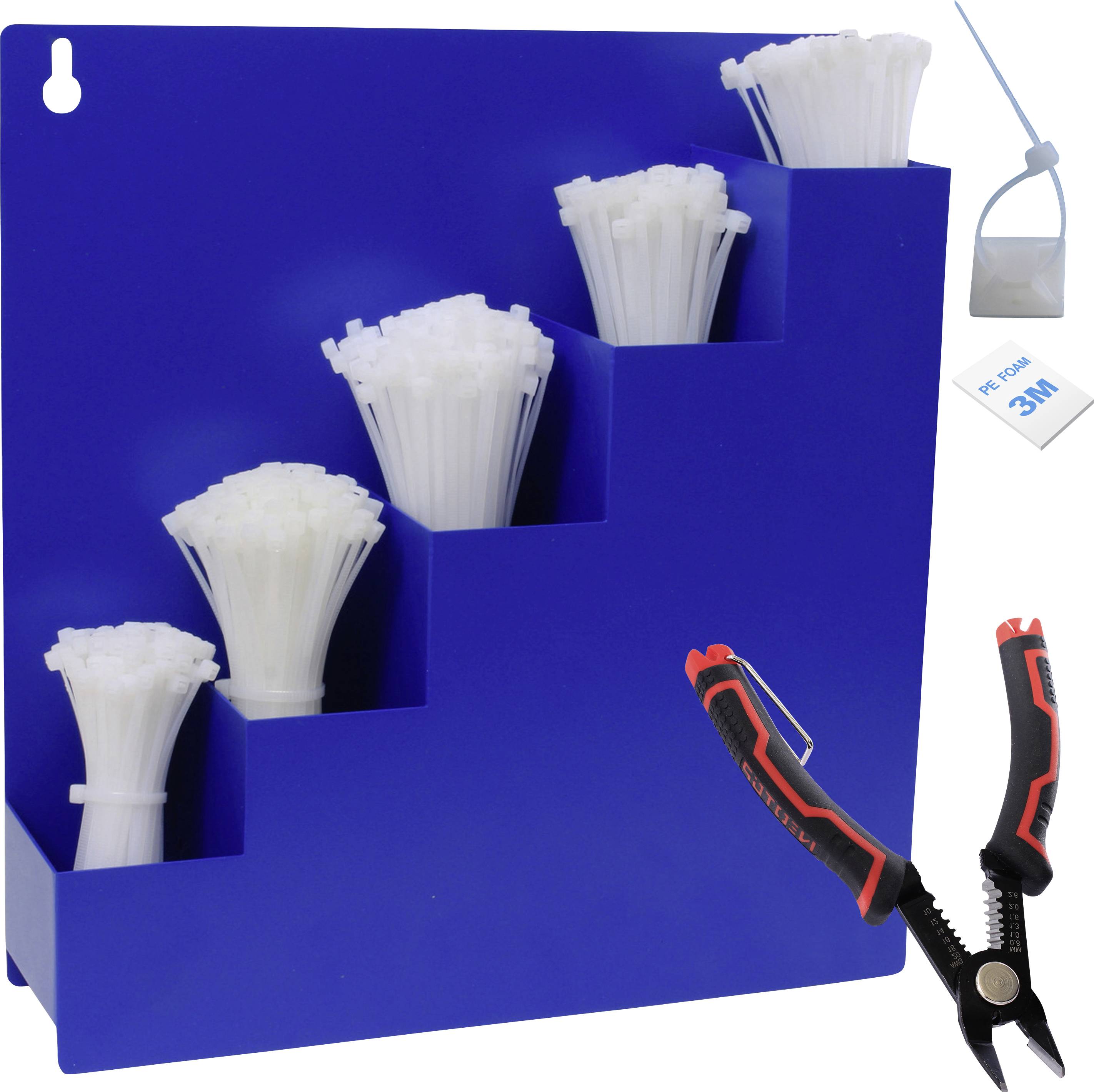 Quadrios 24CA457 24CA457 Assortiment de serre-câbles 100 mm, 150 mm, 200 mm, 250 mm, 300 mm 3.6 mm blanc 1022 parties