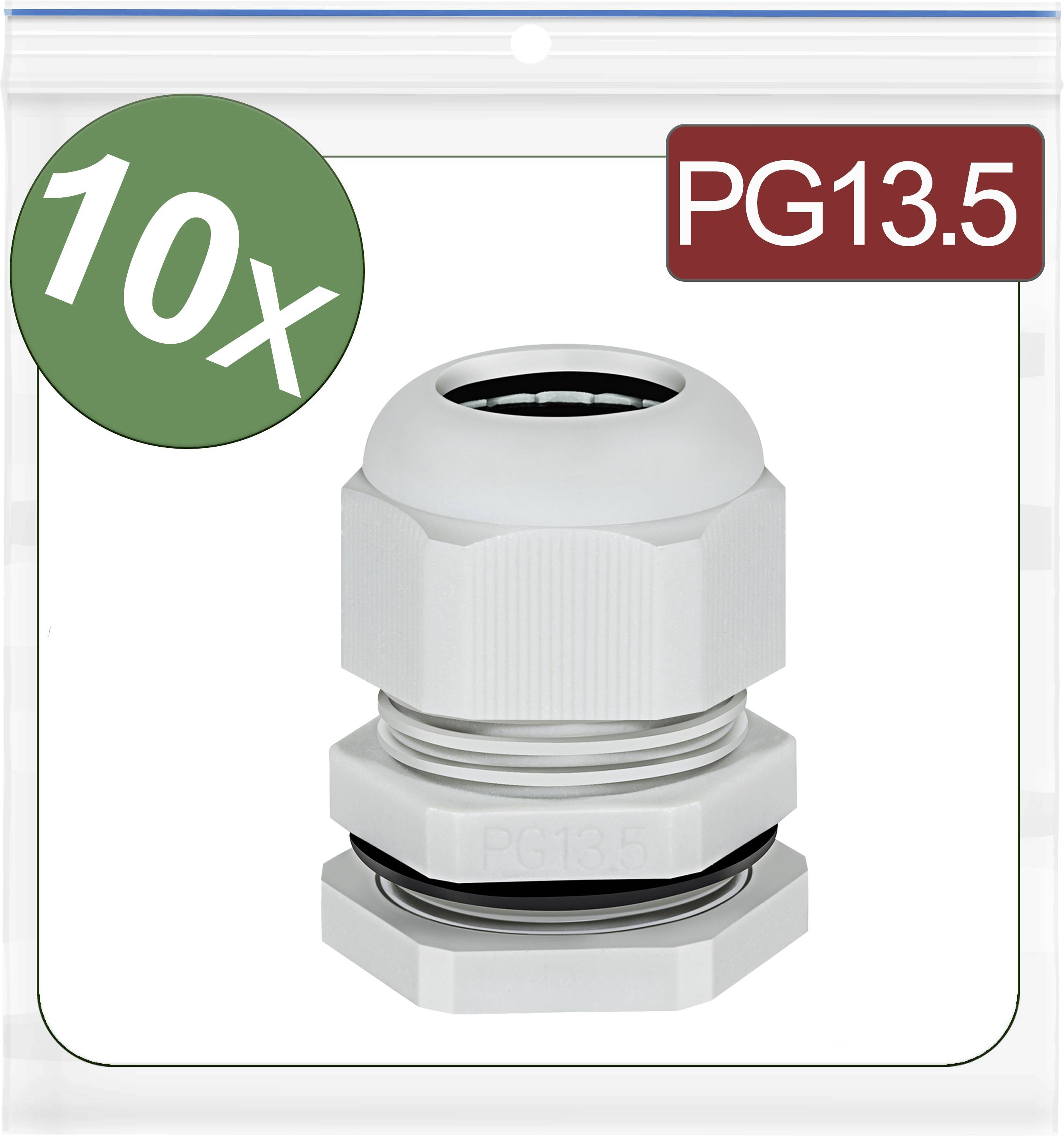 Quadrios 24CA394 Presse-étoupe PG13.5 Polyamide gris 10 pc(s)