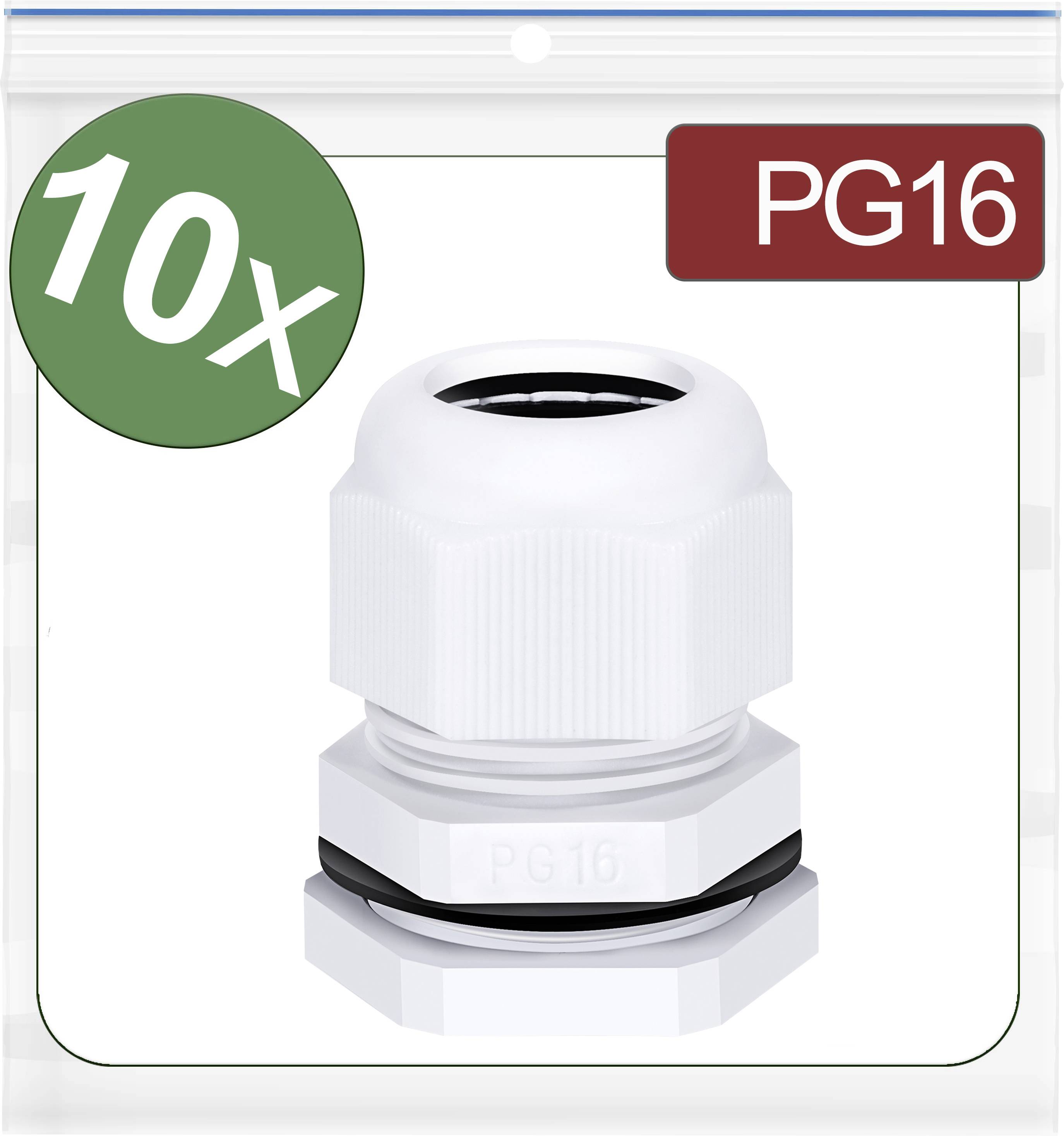 Quadrios 24CA408 Presse-étoupe PG16 Polyamide blanc 10 pc(s)