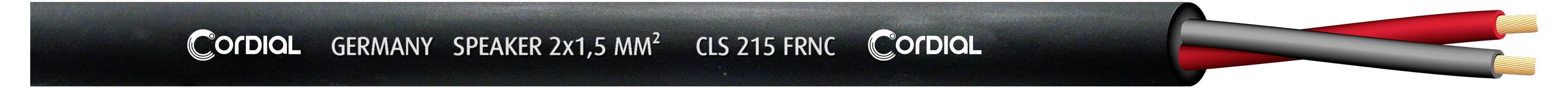 Cordial 10777 Câble haut-parleur 2 x 1.5 mm² noir 100 m
