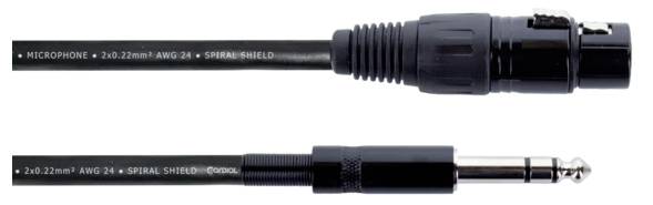 Cordial EM 1,5 FV XLR Câble de liaison [1x XLR femelle 3 pôles - 1x Jack mâle 6,3 mm (stéréo)] 1.50 m noir