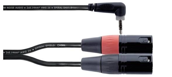 Cordial EY 1 WRMM XLR Adaptateur Y [1x Jack mâle 3.5 mm - 2x XLR mâle 3 pôles] 1 m noir