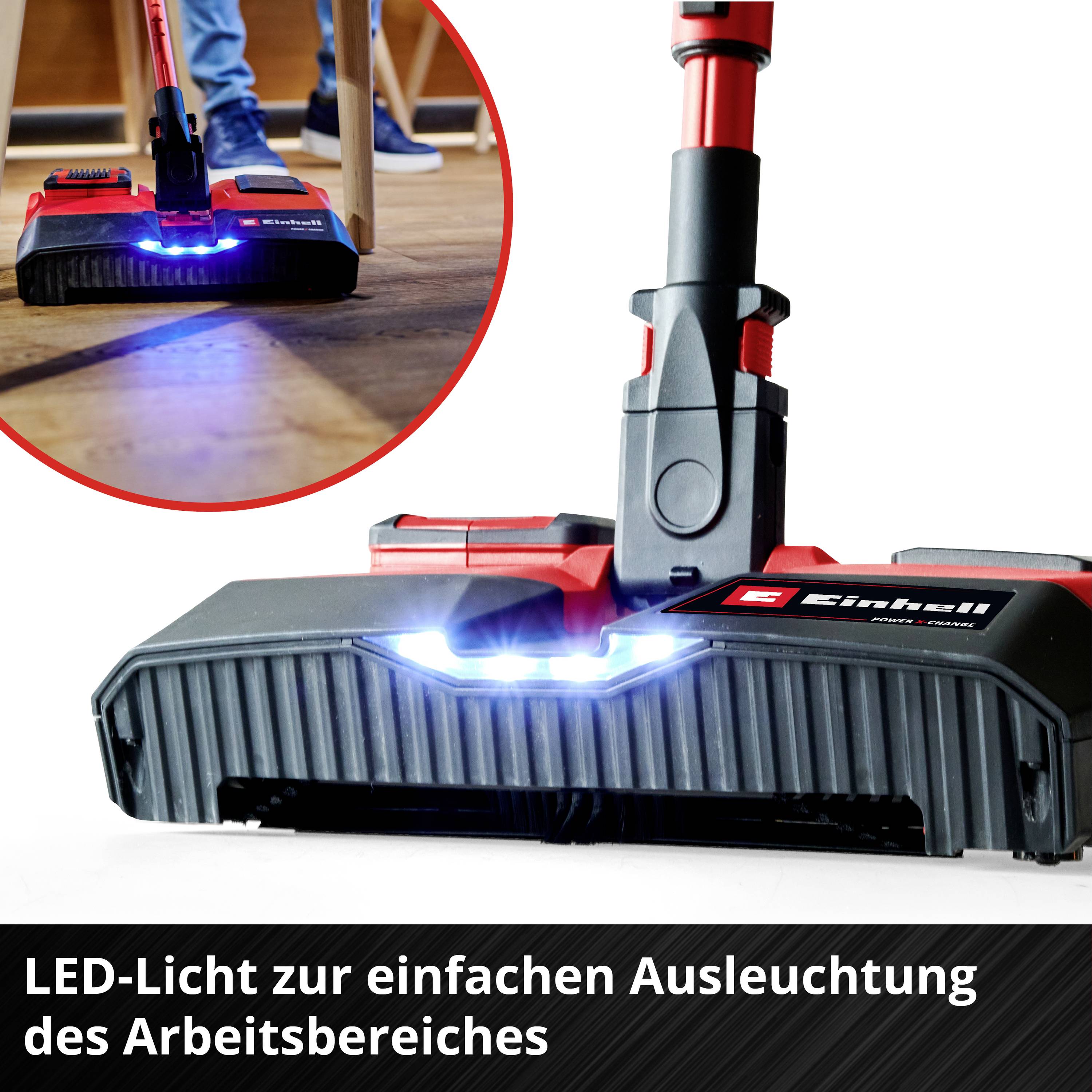 Un aspirateur doté d'un éclairage LED intégré illumine le sol, permettant de mieux visualiser la zone de travail pendant le nettoyage.