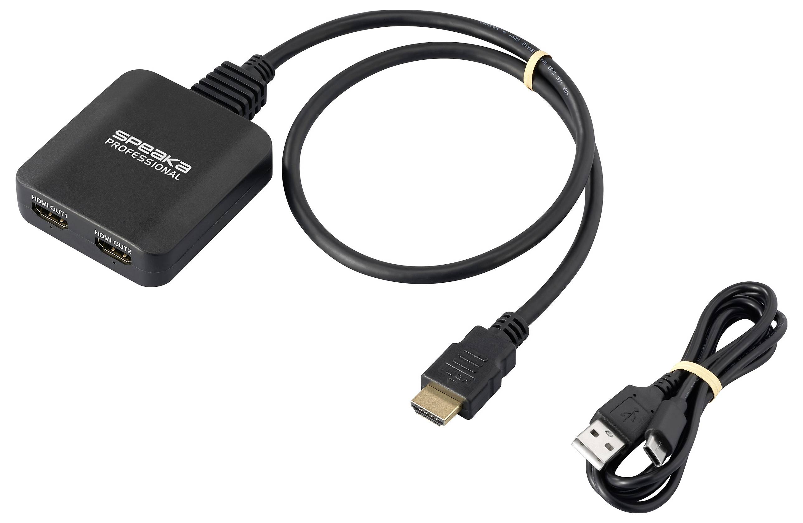 SpeaKa Professional SP-HDMIS-300 2 ports Répartiteur HDMI compatible avec l'ultra HD 7680 x 4320 pixels noir