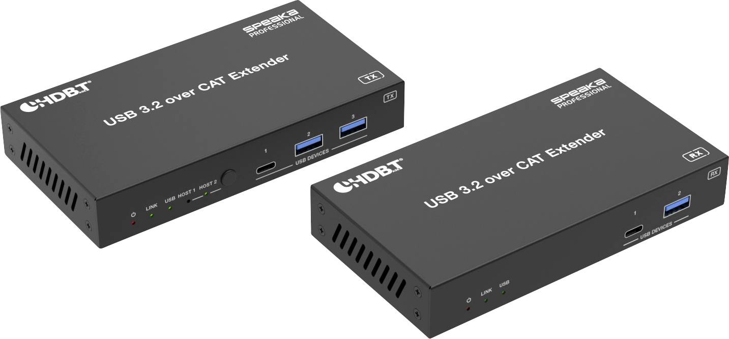 SpeaKa Professional SP-USBE-830 7+2 ports Extendeur KVM pilotable sur ordinateur noir