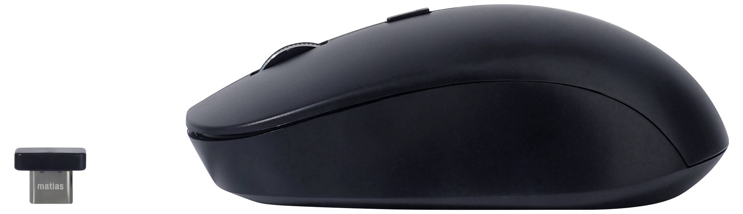 Matias M5DCBB Wireless USB-C® Mouse Souris sans fil optique noir 4 Boutons 1000 dpi, 1600 dpi