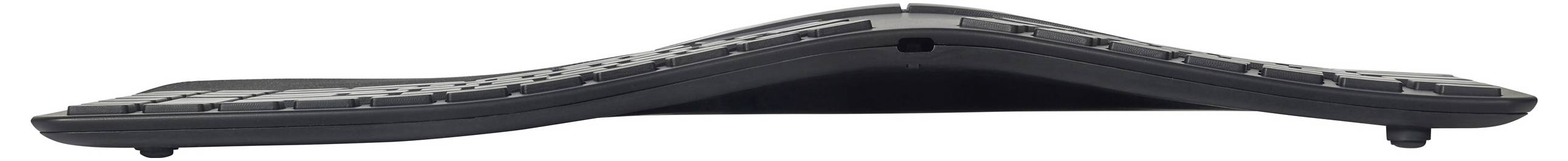 Matias FK413PCD-DE Sculpted Ergonomic Rechargeable Keyboard sans fil Clavier allemand, QWERTZ noir ergonomique