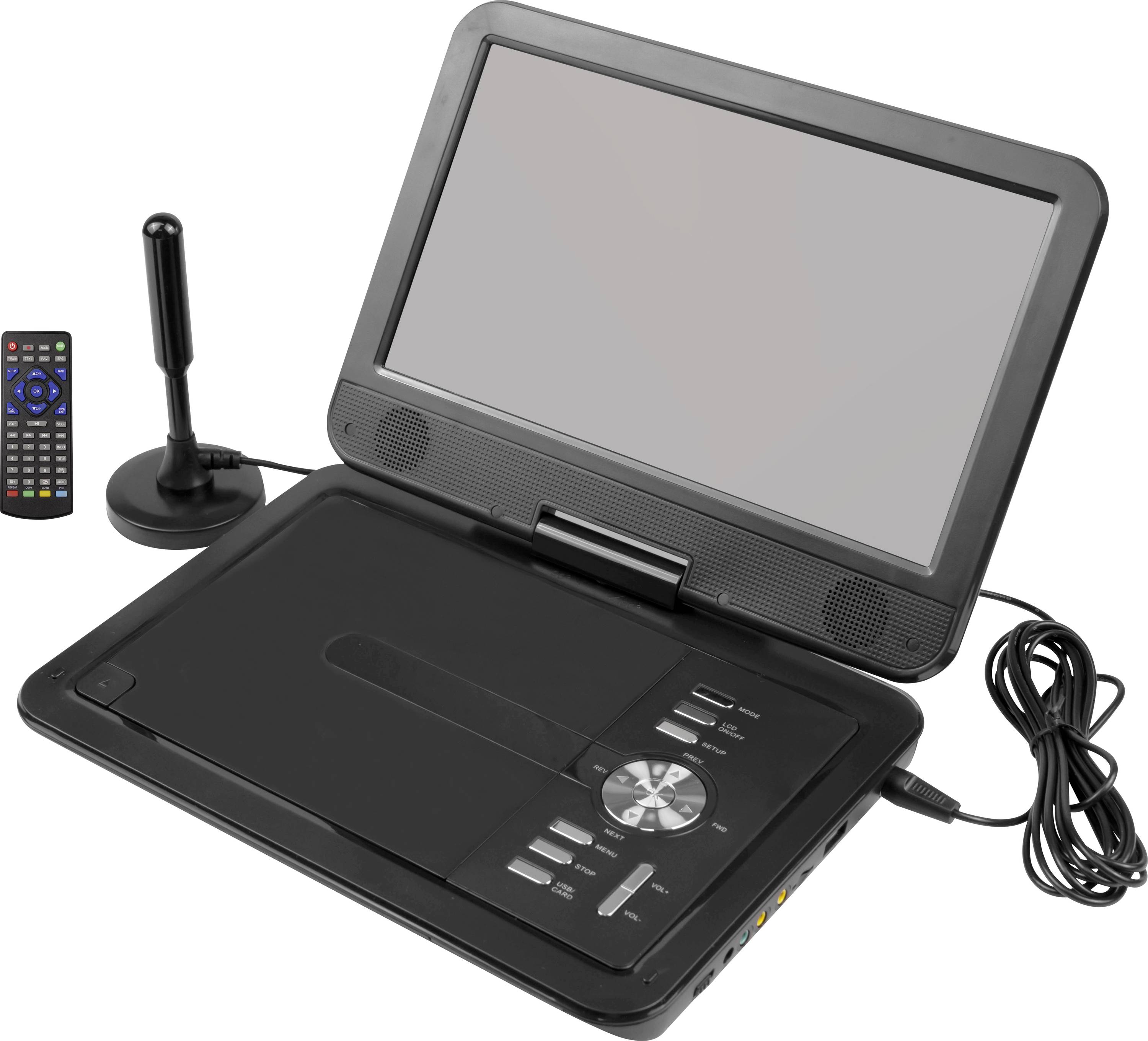 Reflexion DVD1025 Téléviseur portable avec lecteur DVD 25.6 cm 10.1 pouces CEE: E (A - G) fonctionnement sur batterie