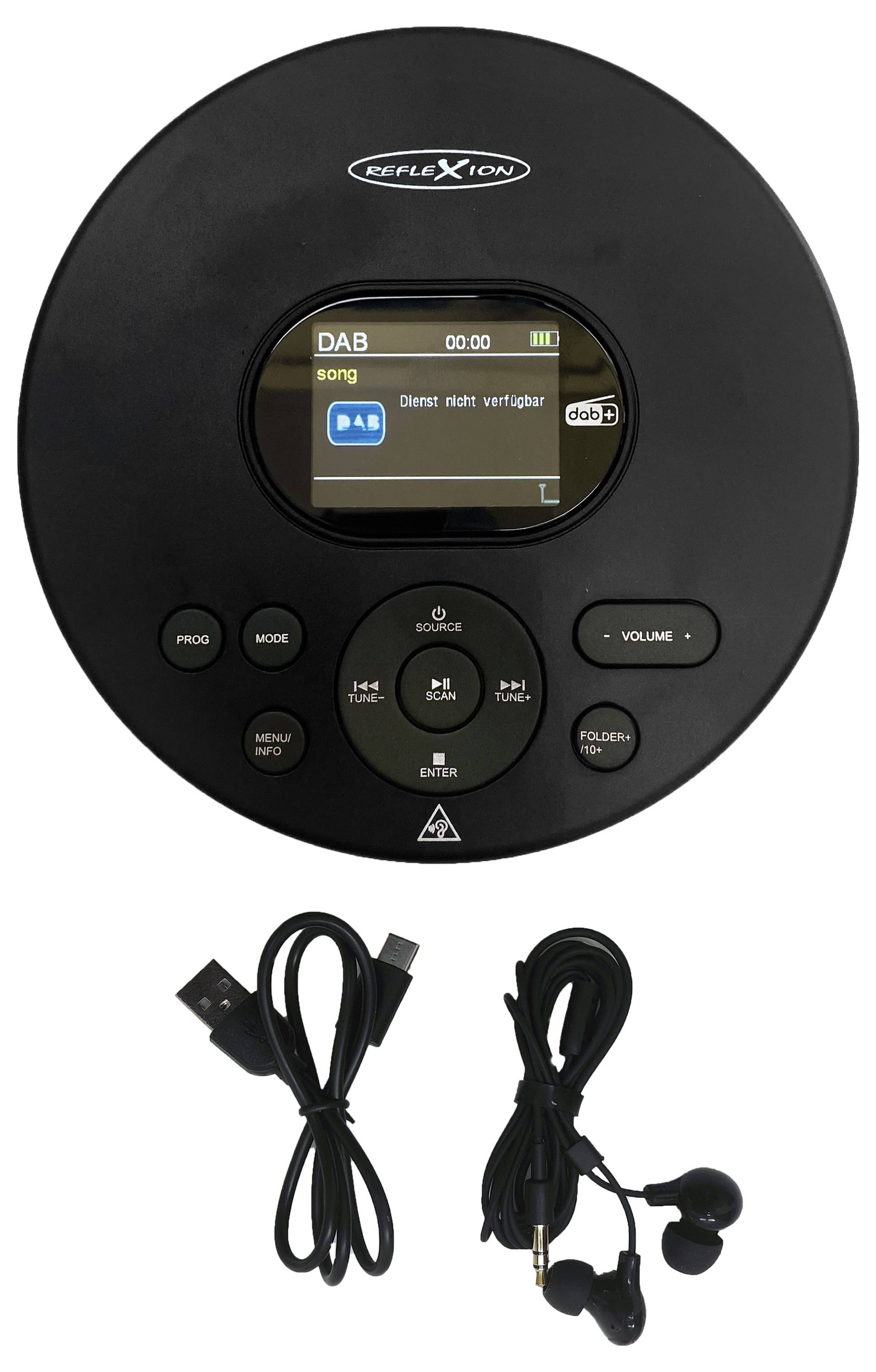 Lecteur CD portable Reflexion PCD540DAB/BK CD, CD-R, CD-RW, MP3 noir